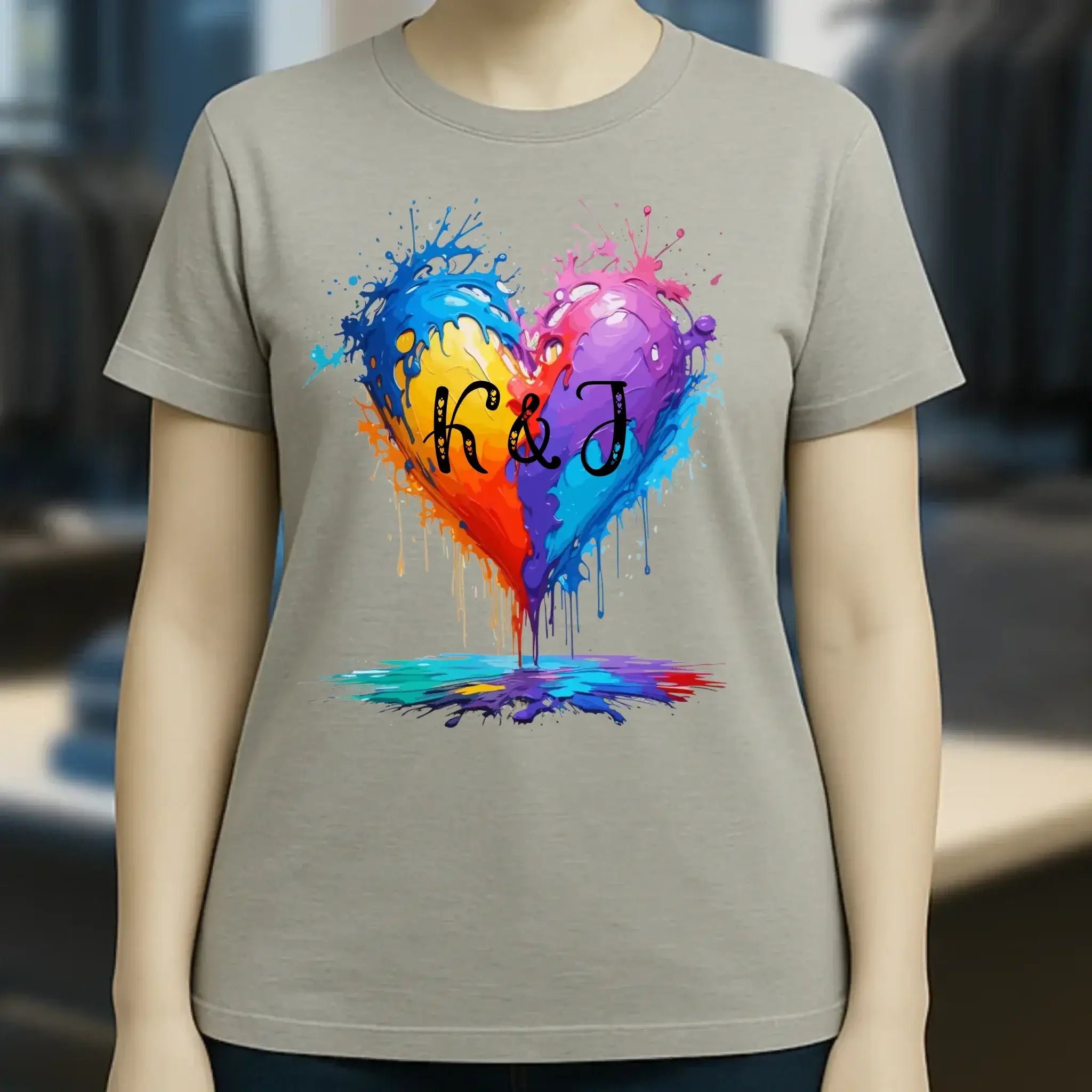 Buntes Herz Splash • Ladies Premium T-Shirt XS-2XL aus Bio-Baumwolle für Damen • Exklusivdesign • personalisiert