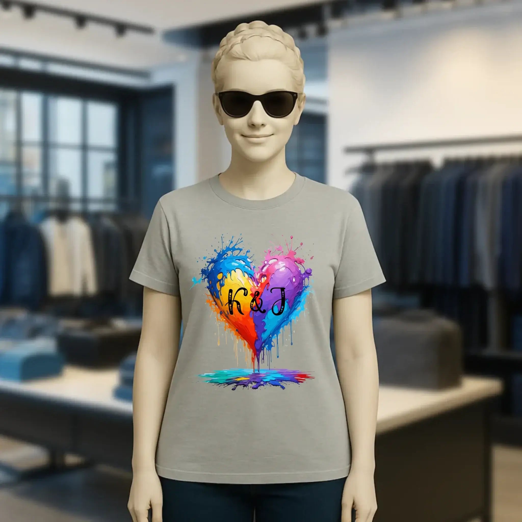 Buntes Herz Splash • Ladies Premium T-Shirt XS-2XL aus Bio-Baumwolle für Damen • Exklusivdesign • personalisiert