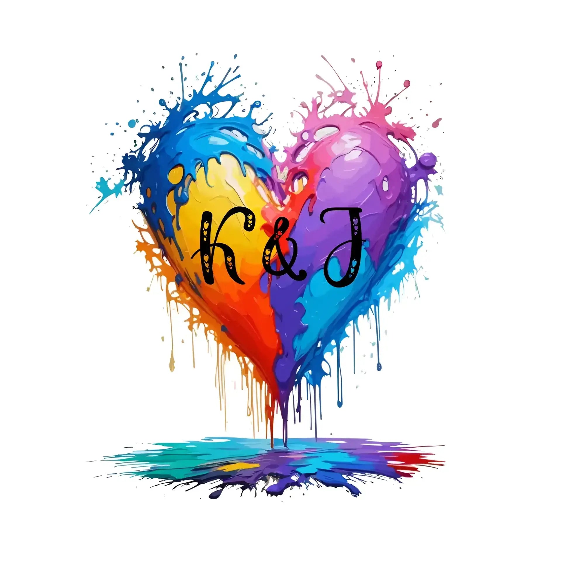 Buntes Herz Splash • STICKER 20x20 cm (Aufkleber) - White / OneSize / ausgestanzter Sticker 20x20 cm (Aufkleber)