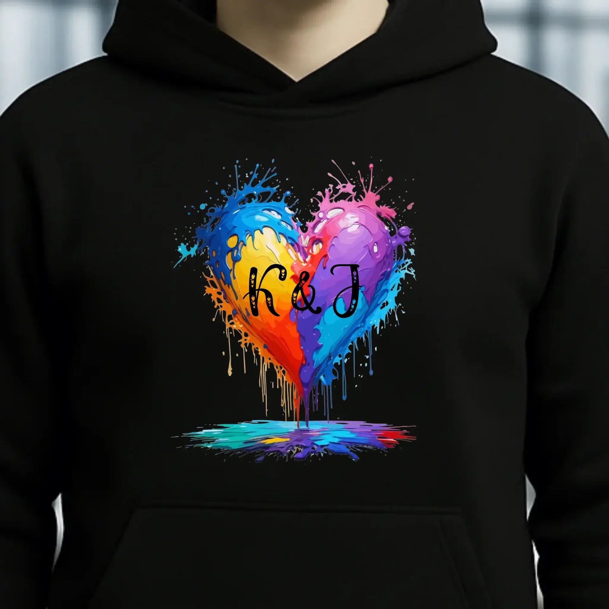 Buntes Herz Splash • Unisex Premium Hoodie XS-5XL aus Bio-Baumwolle für Damen & Herren • Exklusivdesign • personalisiert