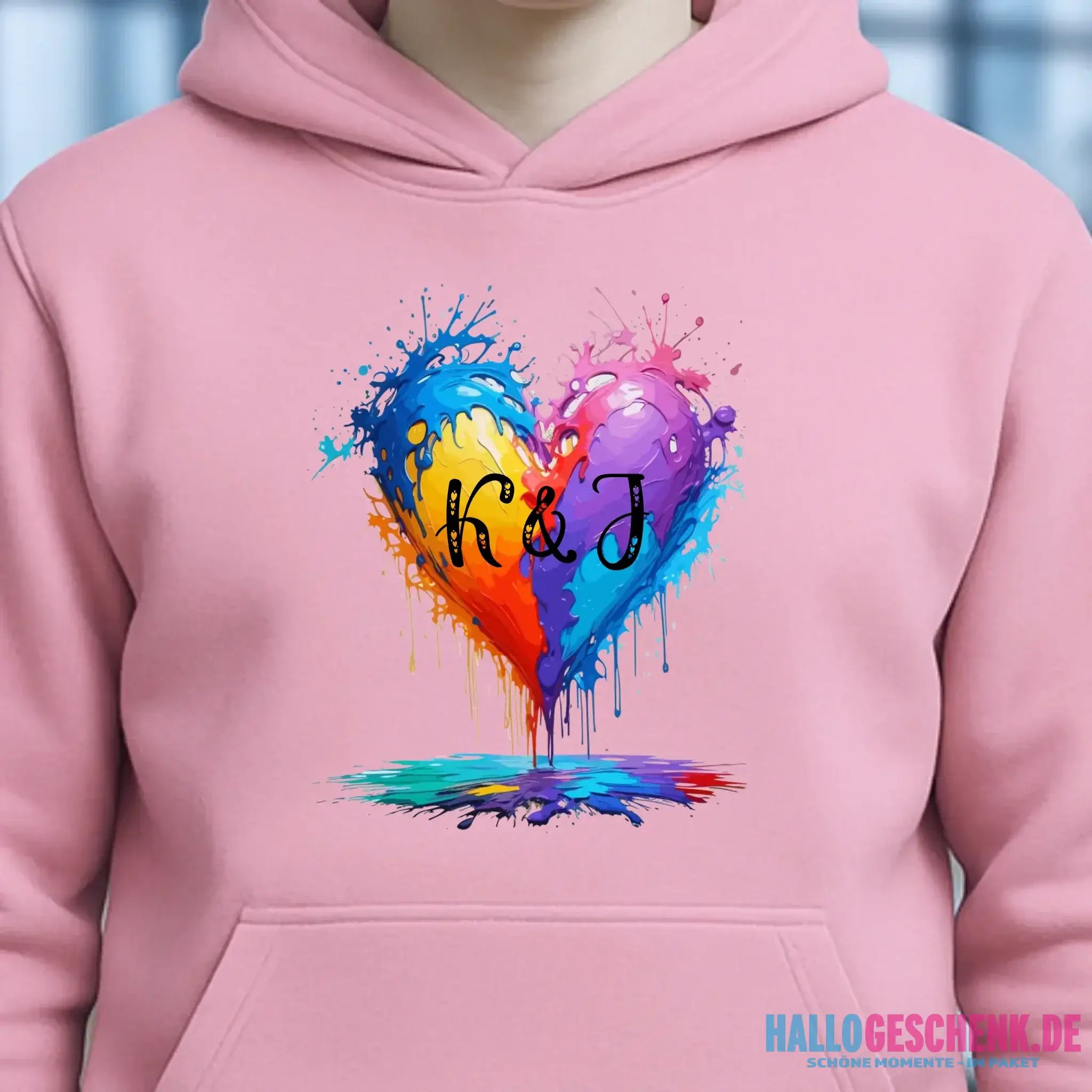 Buntes Herz Splash • Unisex Premium Hoodie XS-5XL aus Bio-Baumwolle für Damen & Herren • Exklusivdesign • personalisiert