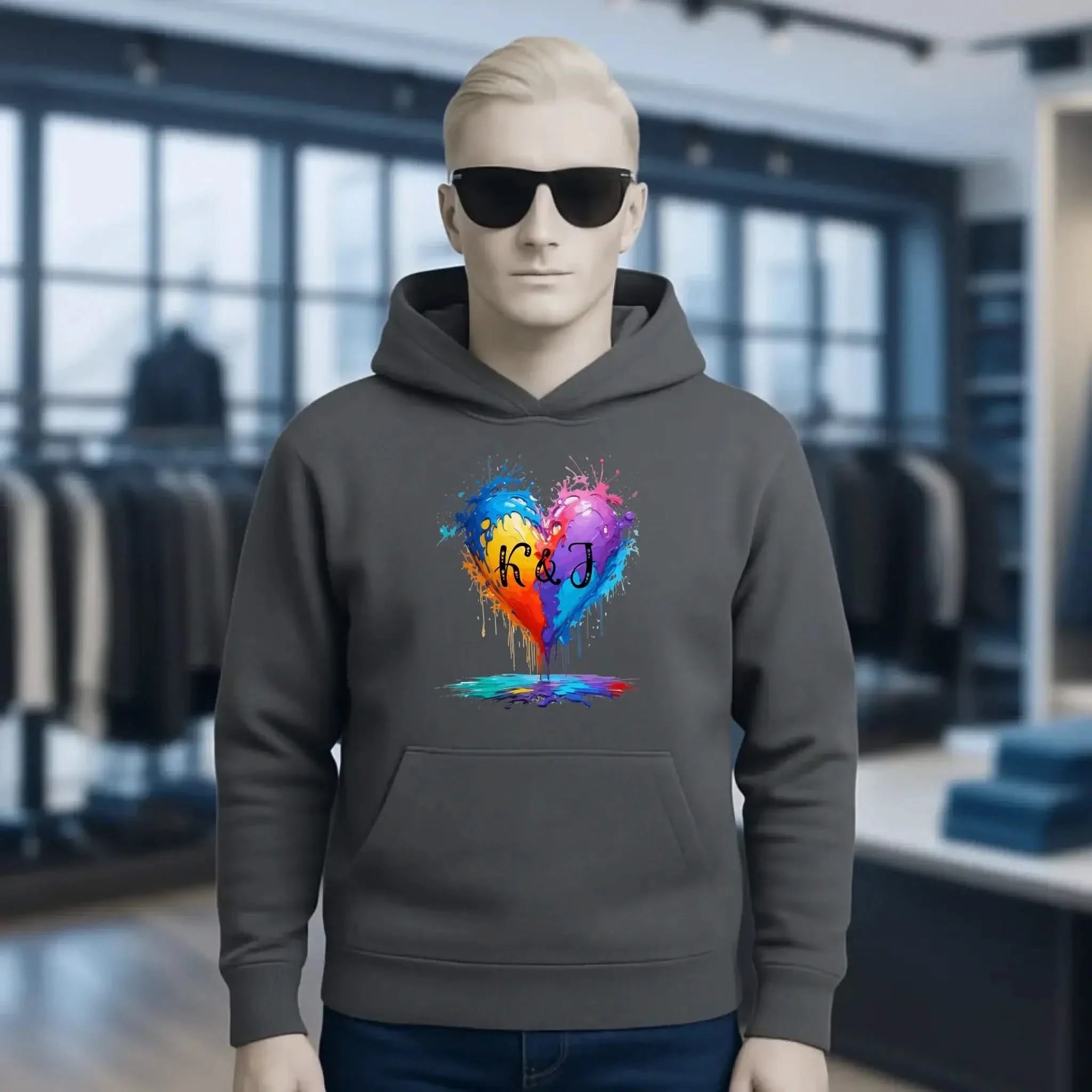 Buntes Herz Splash • Unisex Premium Hoodie XS-5XL aus Bio-Baumwolle für Damen & Herren • Exklusivdesign • personalisiert