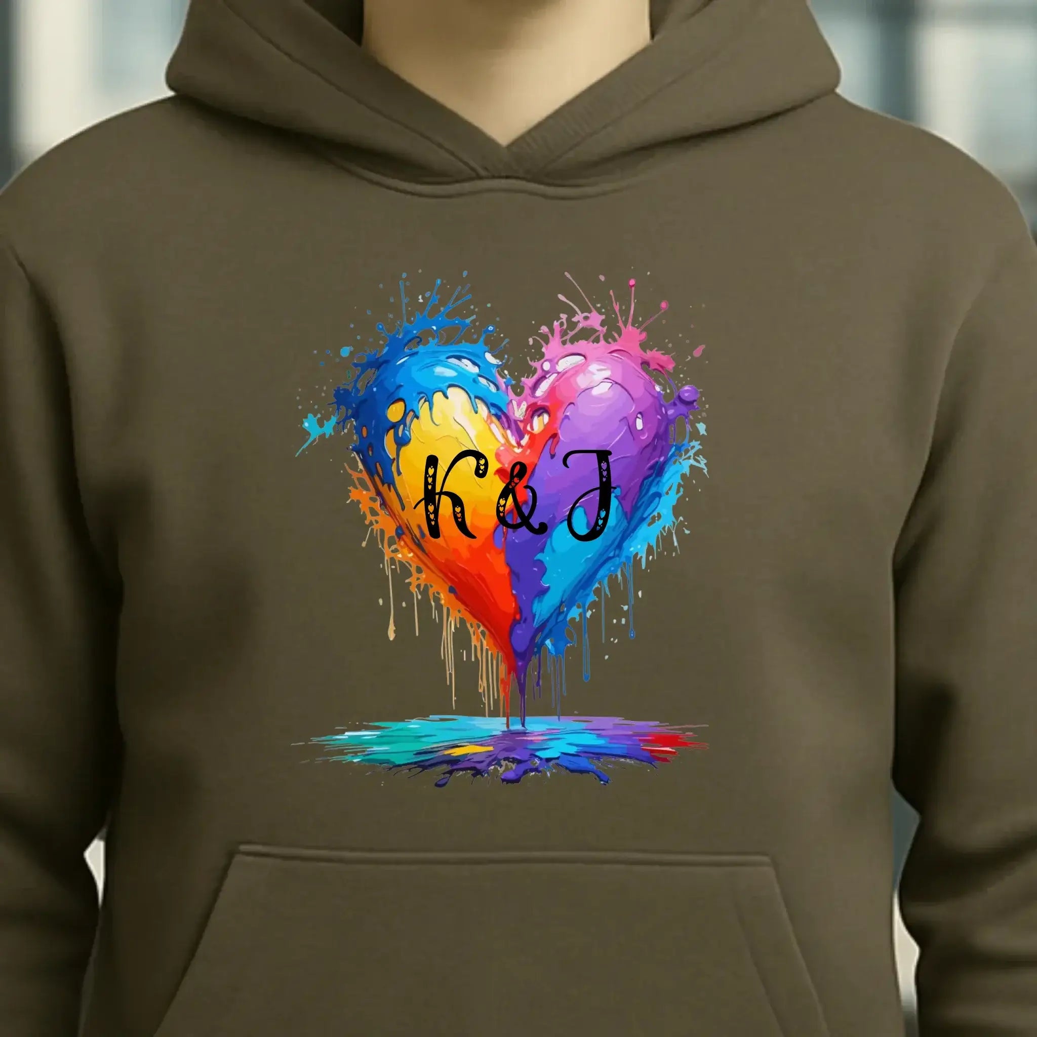 Buntes Herz Splash • Unisex Premium Hoodie XS-5XL aus Bio-Baumwolle für Damen & Herren • Exklusivdesign • personalisiert