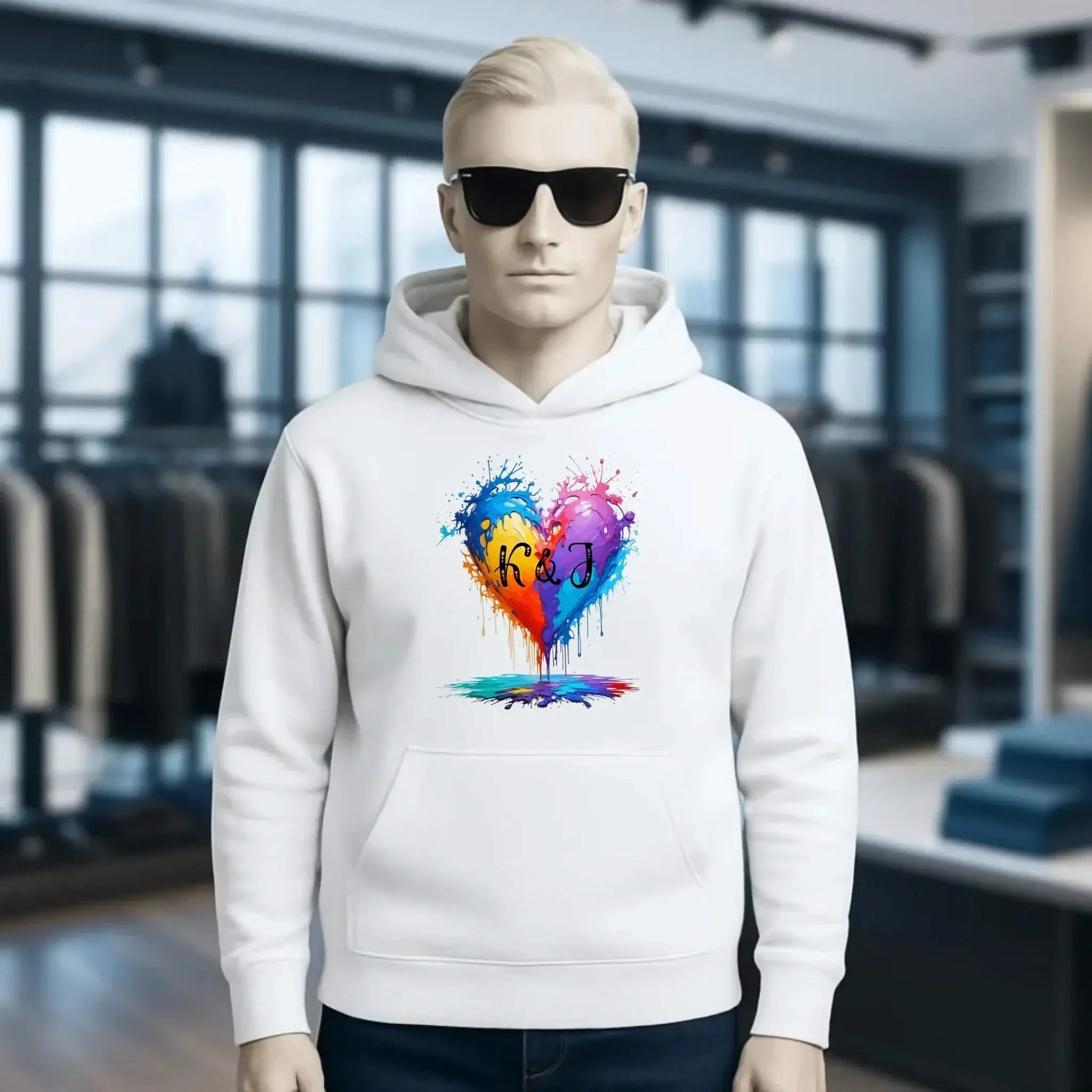 Buntes Herz Splash • Unisex Premium Hoodie XS-5XL aus Bio-Baumwolle für Damen & Herren • Exklusivdesign • personalisiert