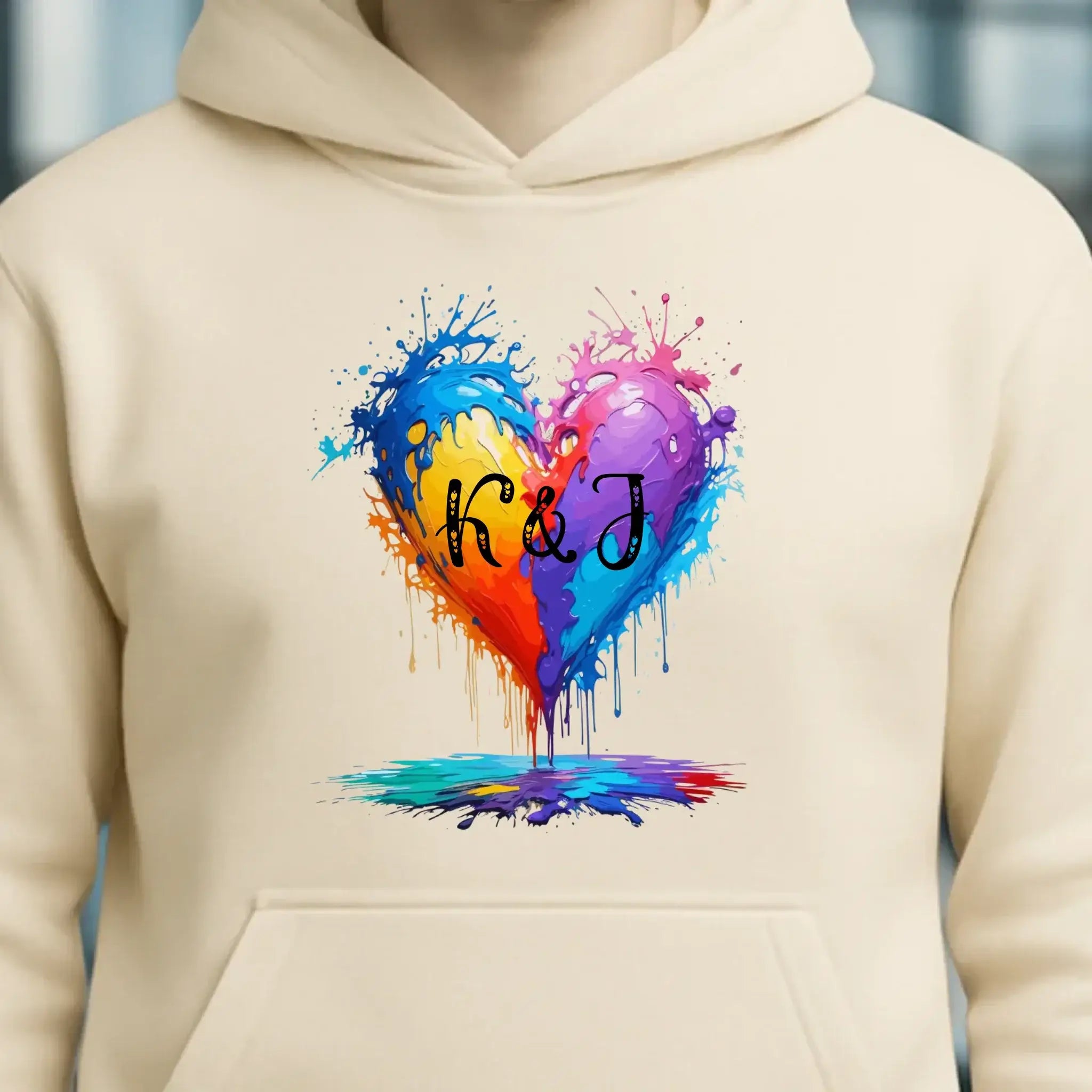 Buntes Herz Splash • Unisex Premium Hoodie XS-5XL aus Bio-Baumwolle für Damen & Herren • Exklusivdesign • personalisiert