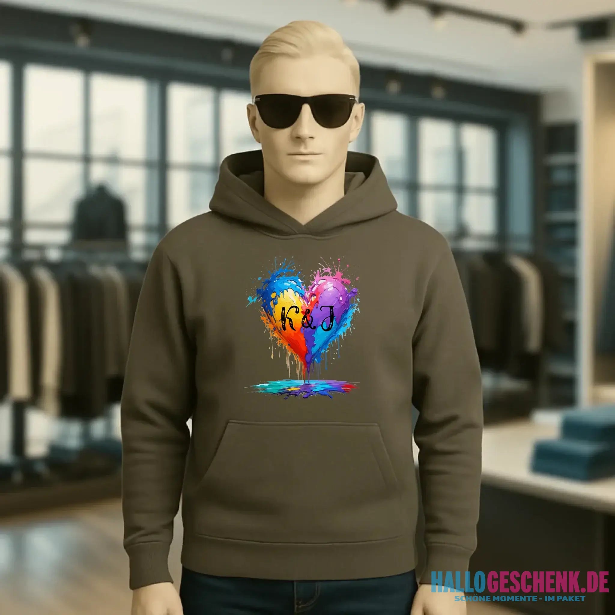 Buntes Herz Splash • Unisex Premium Hoodie XS-5XL aus Bio-Baumwolle für Damen & Herren • Exklusivdesign • personalisiert