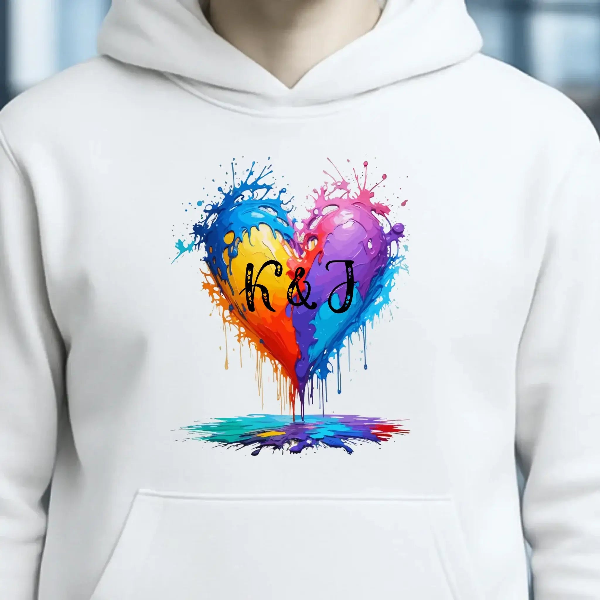 Buntes Herz Splash • Unisex Premium Hoodie XS-5XL aus Bio-Baumwolle für Damen & Herren • Exklusivdesign • personalisiert