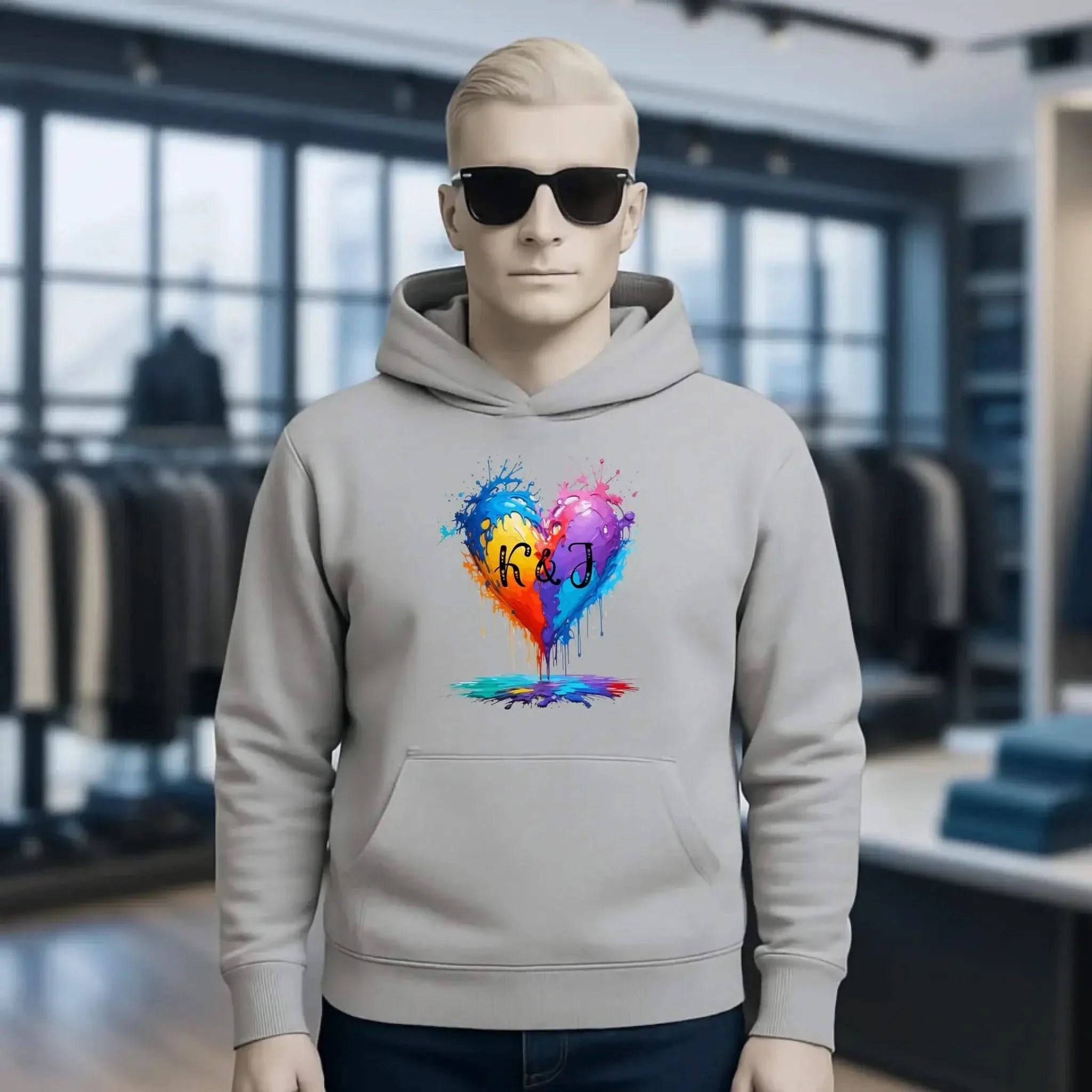 Buntes Herz Splash • Unisex Premium Hoodie XS-5XL aus Bio-Baumwolle für Damen & Herren • Exklusivdesign • personalisiert