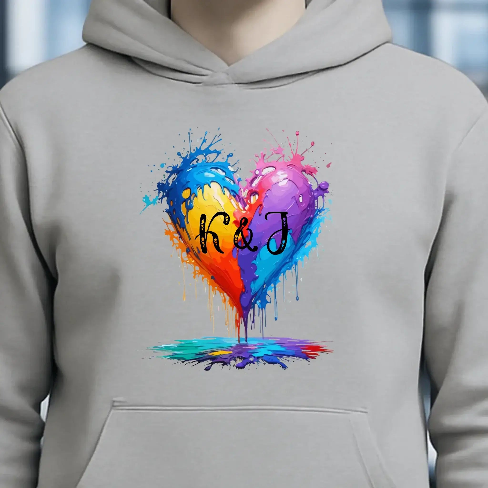 Buntes Herz Splash • Unisex Premium Hoodie XS-5XL aus Bio-Baumwolle für Damen & Herren • Exklusivdesign • personalisiert