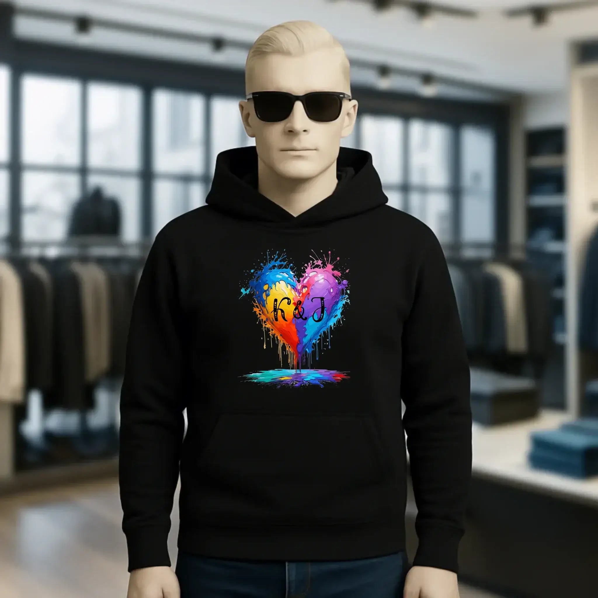 Buntes Herz Splash • Unisex Premium Hoodie XS-5XL aus Bio-Baumwolle für Damen & Herren • Exklusivdesign • personalisiert