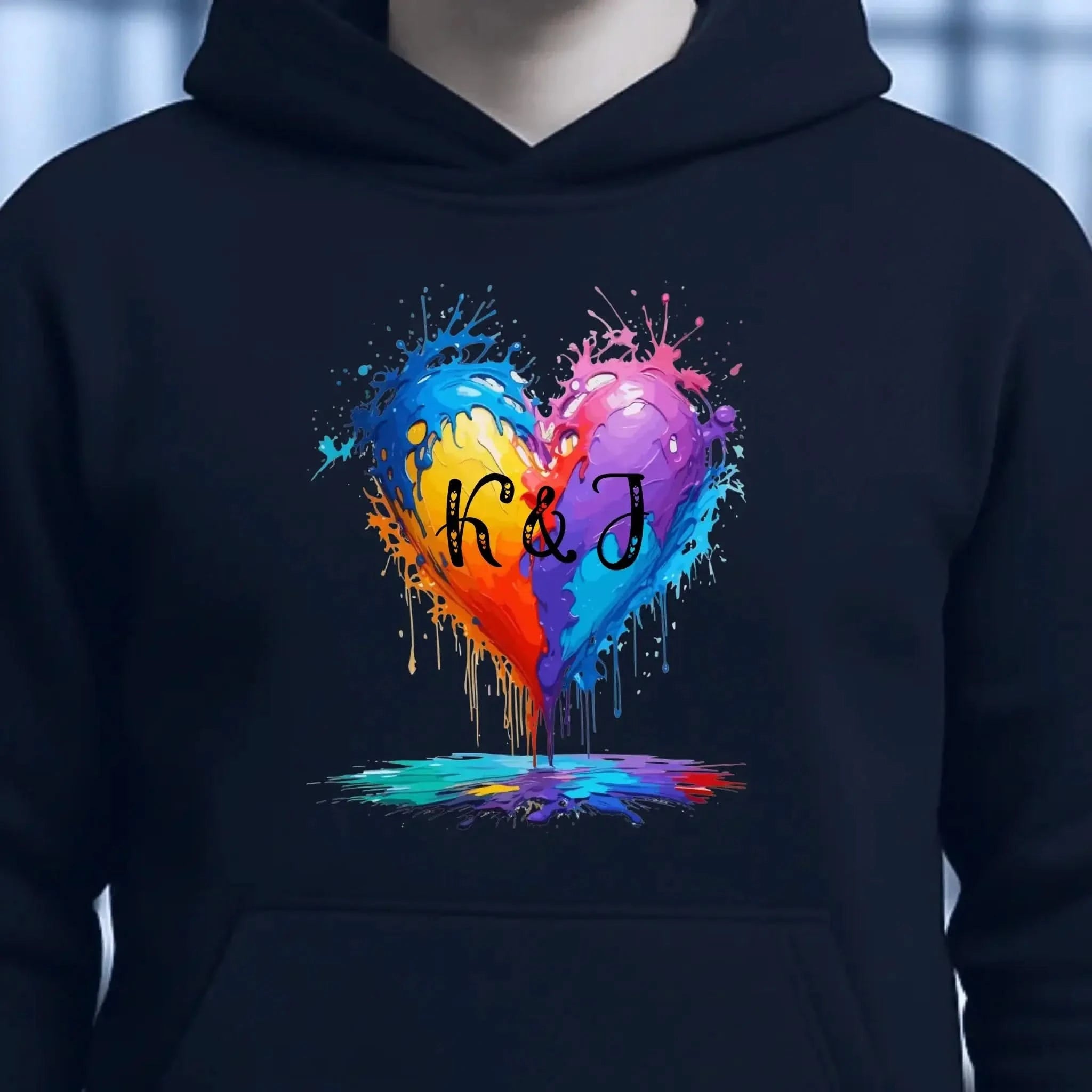 Buntes Herz Splash • Unisex Premium Hoodie XS-5XL aus Bio-Baumwolle für Damen & Herren • Exklusivdesign • personalisiert