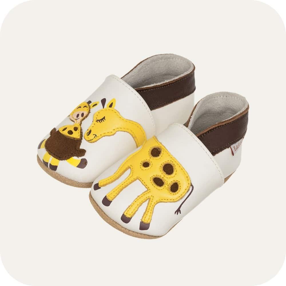 Babyschuhe aus weichem Leder Giraffe Hug