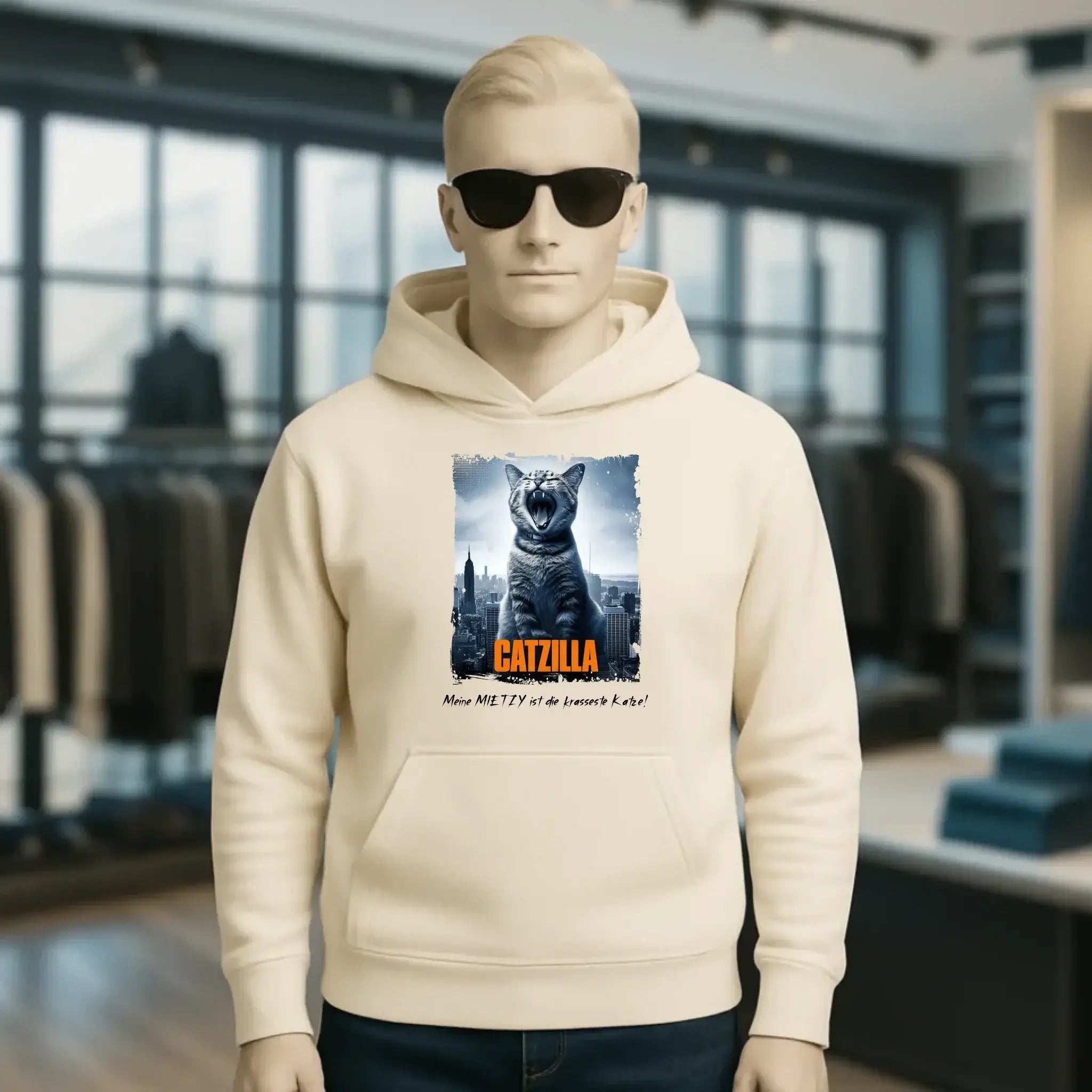 Catzilla • Katze • Unisex Premium Hoodie XS-5XL aus Bio-Baumwolle für Damen & Herren • Exklusivdesign • personalisiert