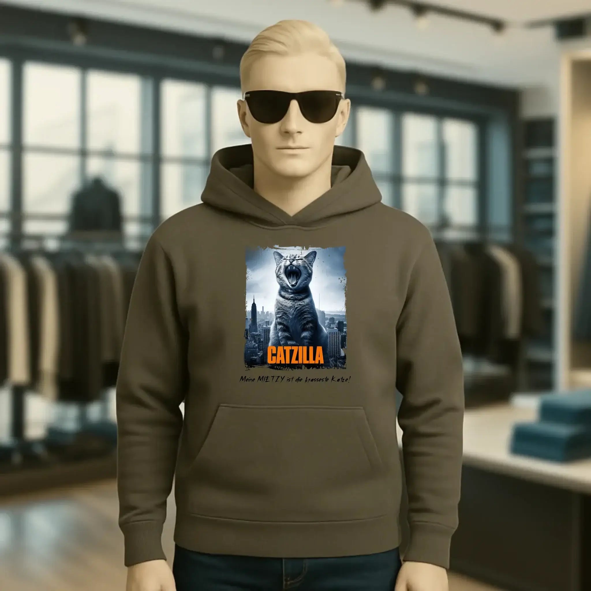 Catzilla • Katze • Unisex Premium Hoodie XS-5XL aus Bio-Baumwolle für Damen & Herren • Exklusivdesign • personalisiert