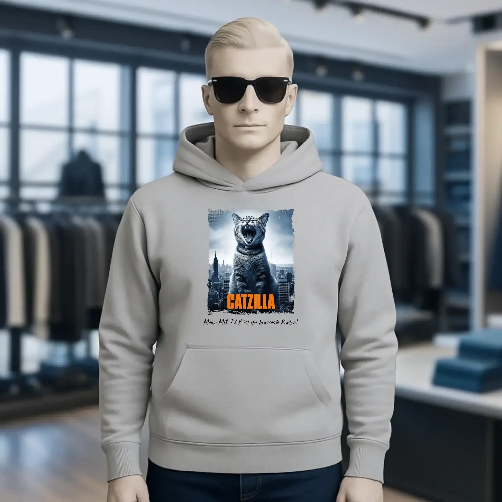 Catzilla • Katze • Unisex Premium Hoodie XS-5XL aus Bio-Baumwolle für Damen & Herren • Exklusivdesign • personalisiert