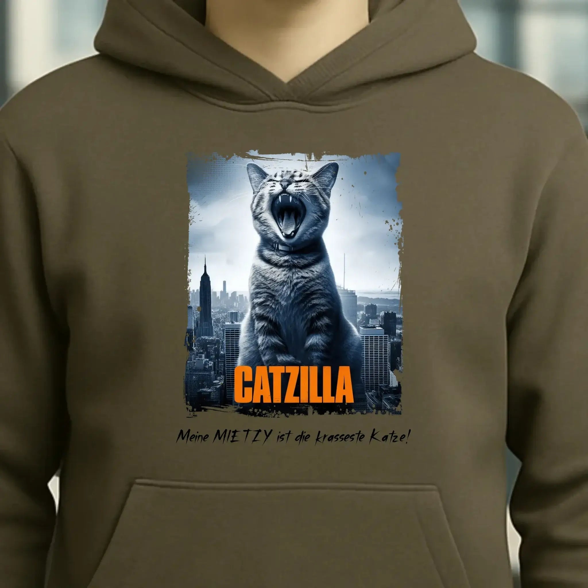 Catzilla • Katze • Unisex Premium Hoodie XS-5XL aus Bio-Baumwolle für Damen & Herren • Exklusivdesign • personalisiert