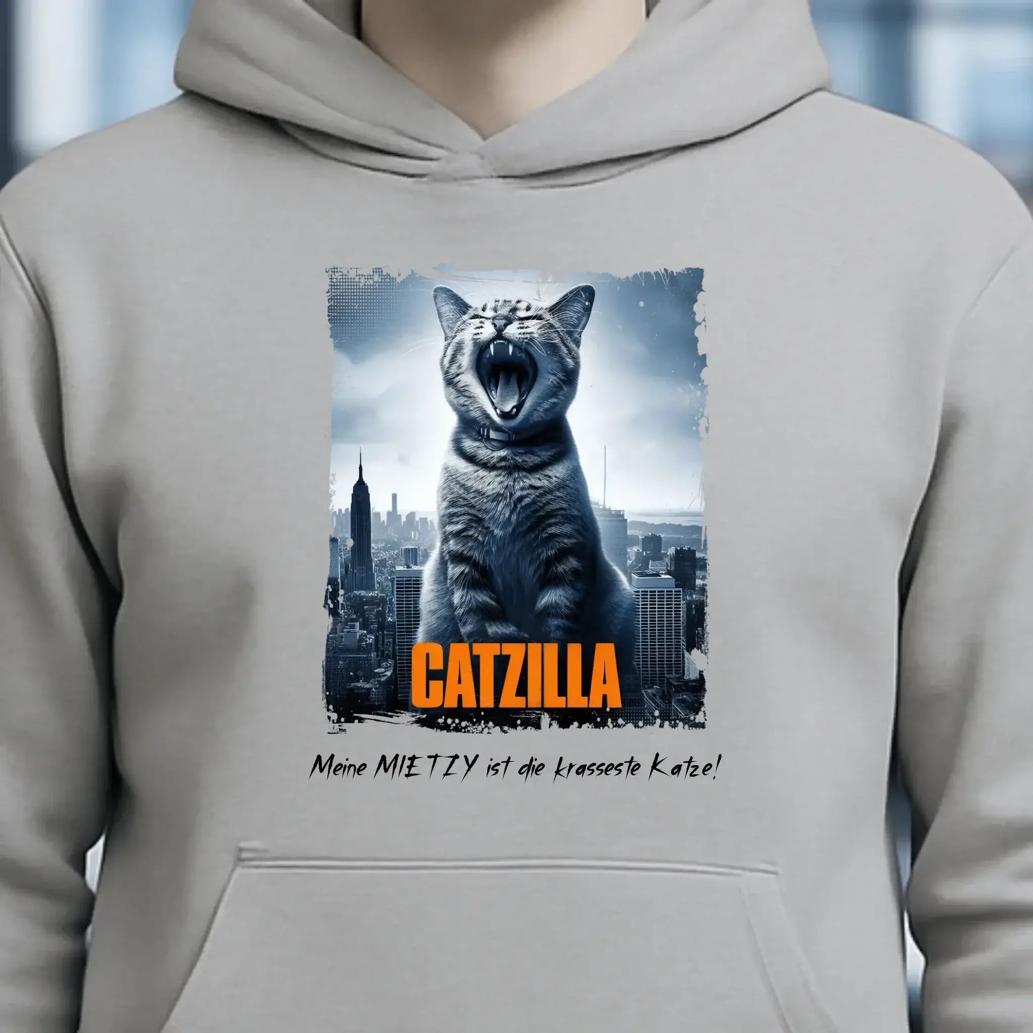 Catzilla • Katze • Unisex Premium Hoodie XS-5XL aus Bio-Baumwolle für Damen & Herren • Exklusivdesign • personalisiert