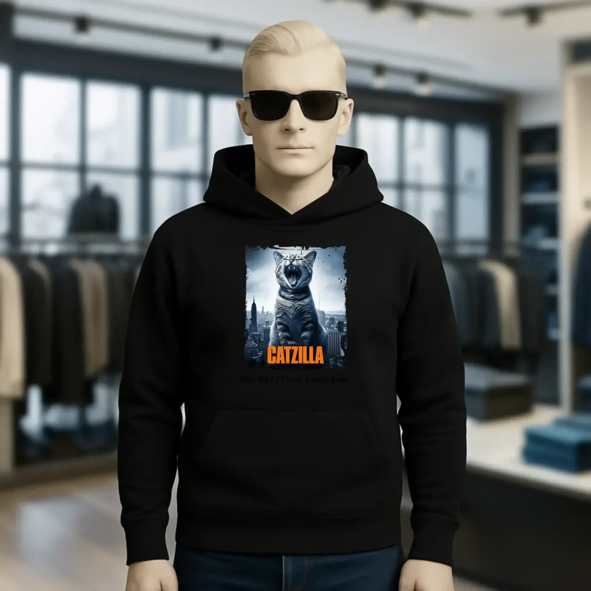 Catzilla • Katze • Unisex Premium Hoodie XS-5XL aus Bio-Baumwolle für Damen & Herren • Exklusivdesign • personalisiert