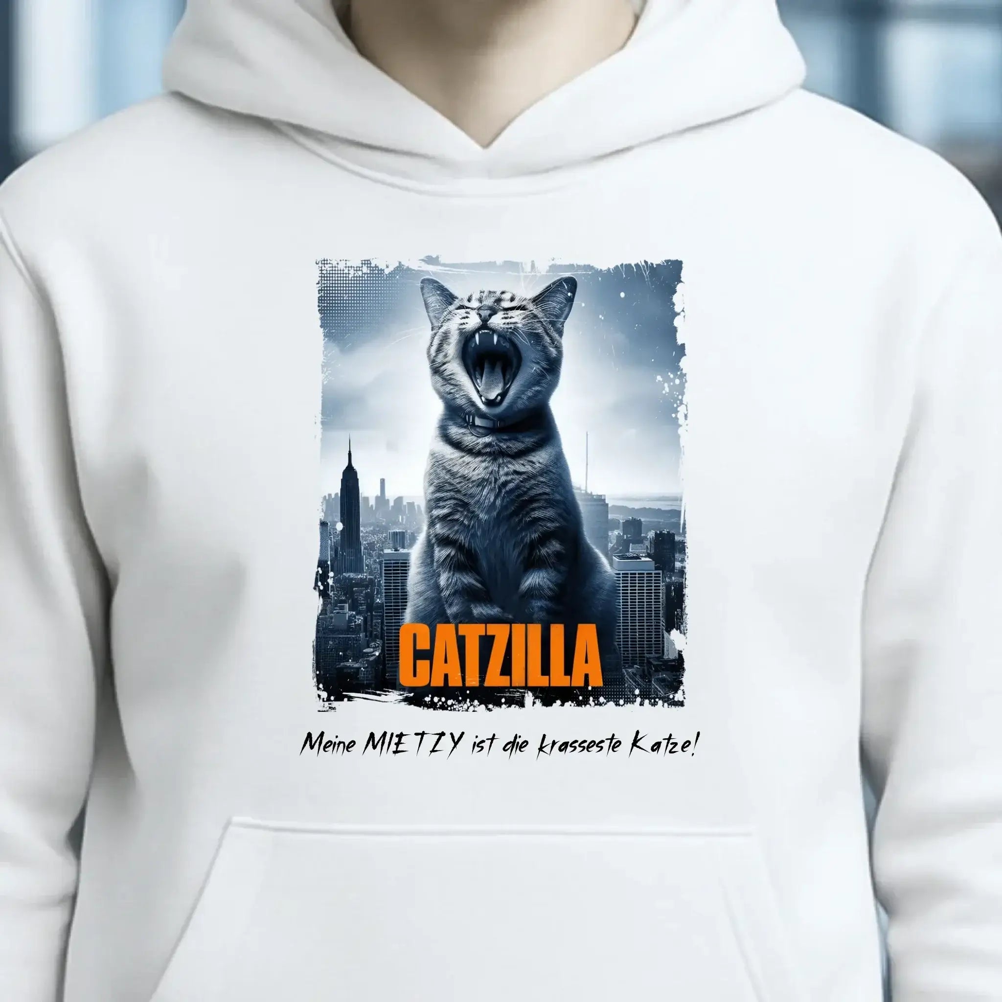 Catzilla • Katze • Unisex Premium Hoodie XS-5XL aus Bio-Baumwolle für Damen & Herren • Exklusivdesign • personalisiert