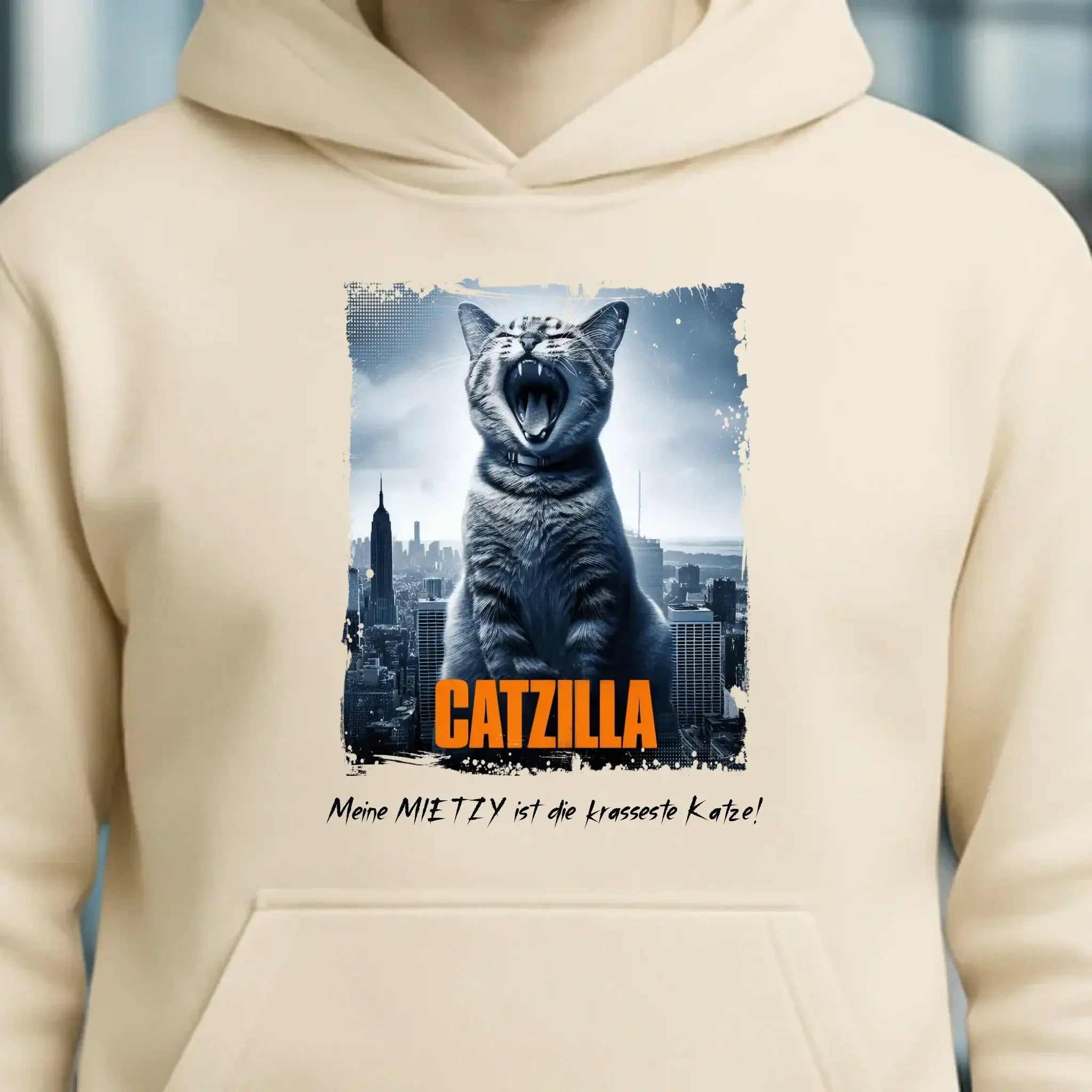 Catzilla • Katze • Unisex Premium Hoodie XS-5XL aus Bio-Baumwolle für Damen & Herren • Exklusivdesign • personalisiert