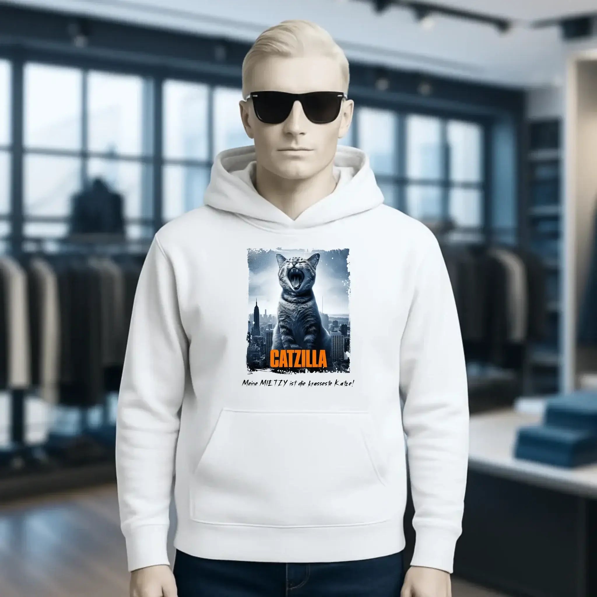 Catzilla • Katze • Unisex Premium Hoodie XS-5XL aus Bio-Baumwolle für Damen & Herren • Exklusivdesign • personalisiert