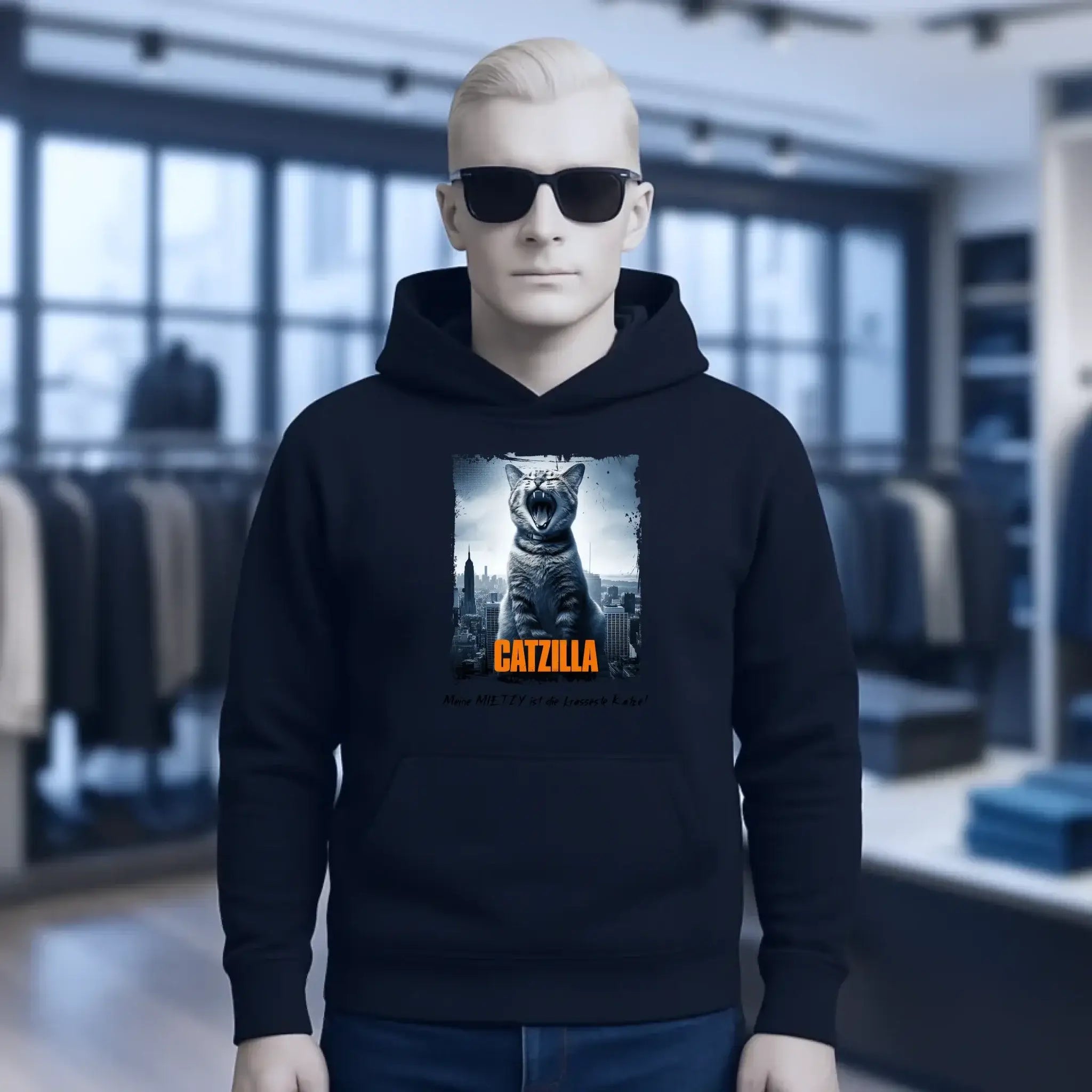 Catzilla • Katze • Unisex Premium Hoodie XS-5XL aus Bio-Baumwolle für Damen & Herren • Exklusivdesign • personalisiert