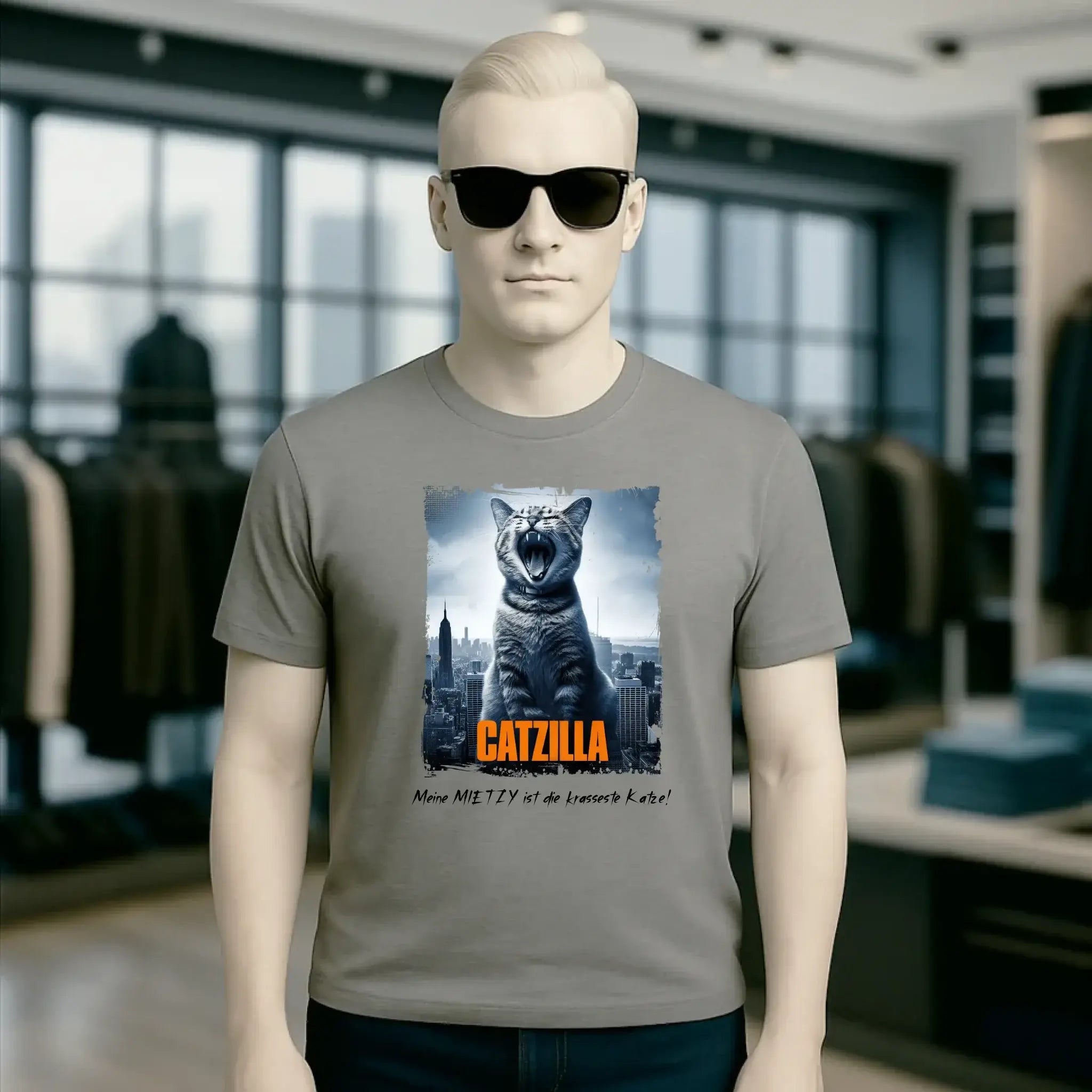 Catzilla • Katze • Unisex Premium T-Shirt XS-5XL aus Bio-Baumwolle für Damen & Herren • Exklusivdesign • personalisiert