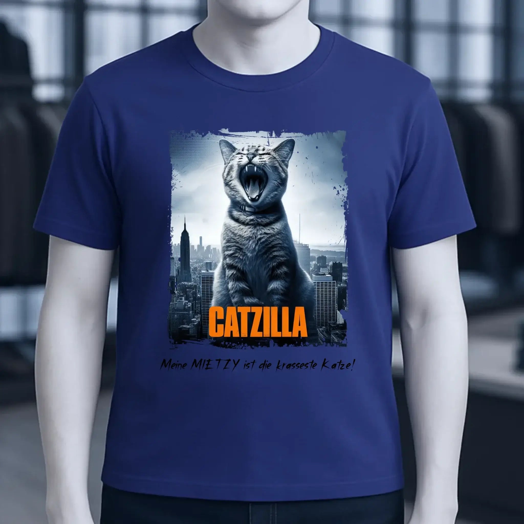 Catzilla • Katze • Unisex Premium T-Shirt XS-5XL aus Bio-Baumwolle für Damen & Herren • Exklusivdesign • personalisiert