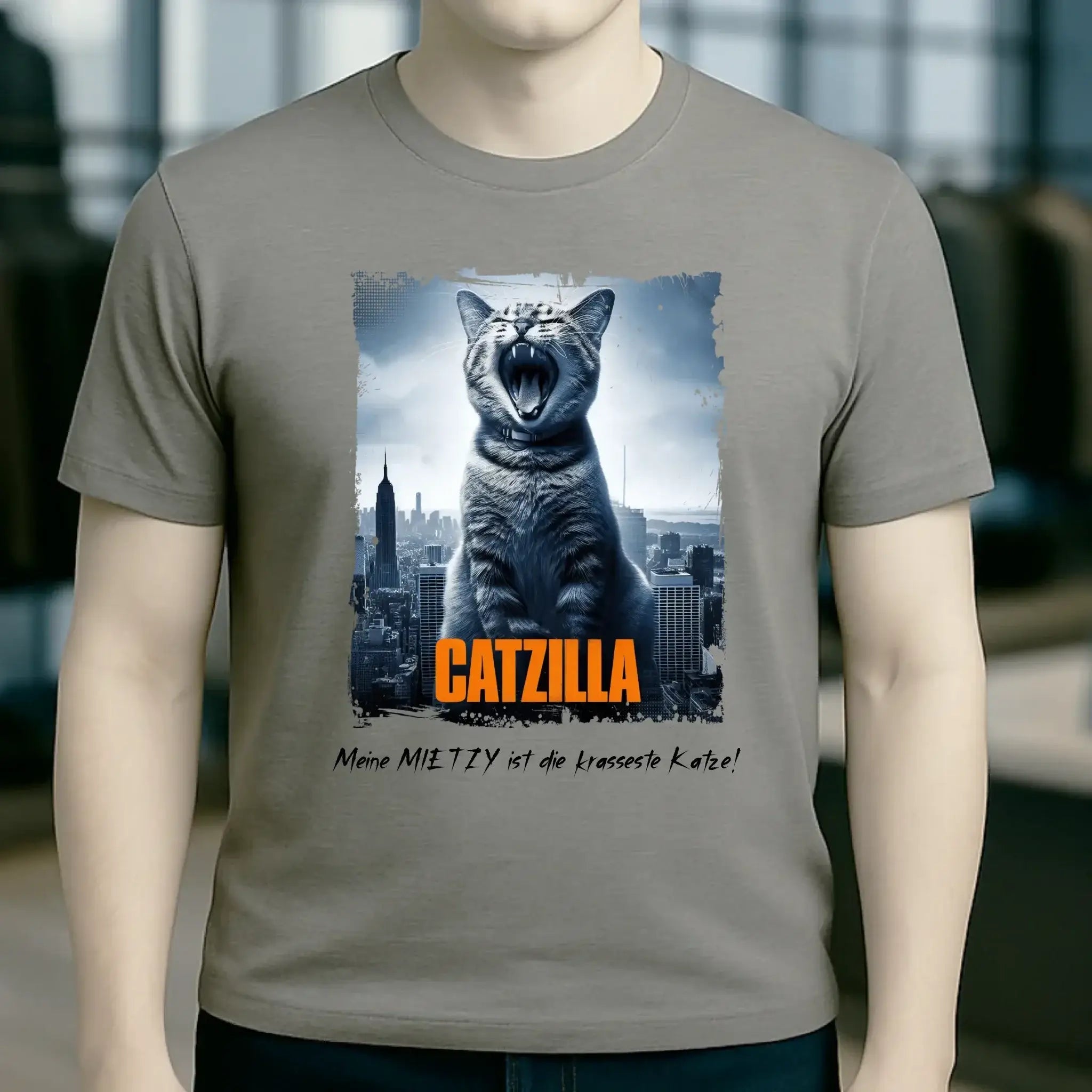 Catzilla • Katze • Unisex Premium T-Shirt XS-5XL aus Bio-Baumwolle für Damen & Herren • Exklusivdesign • personalisiert