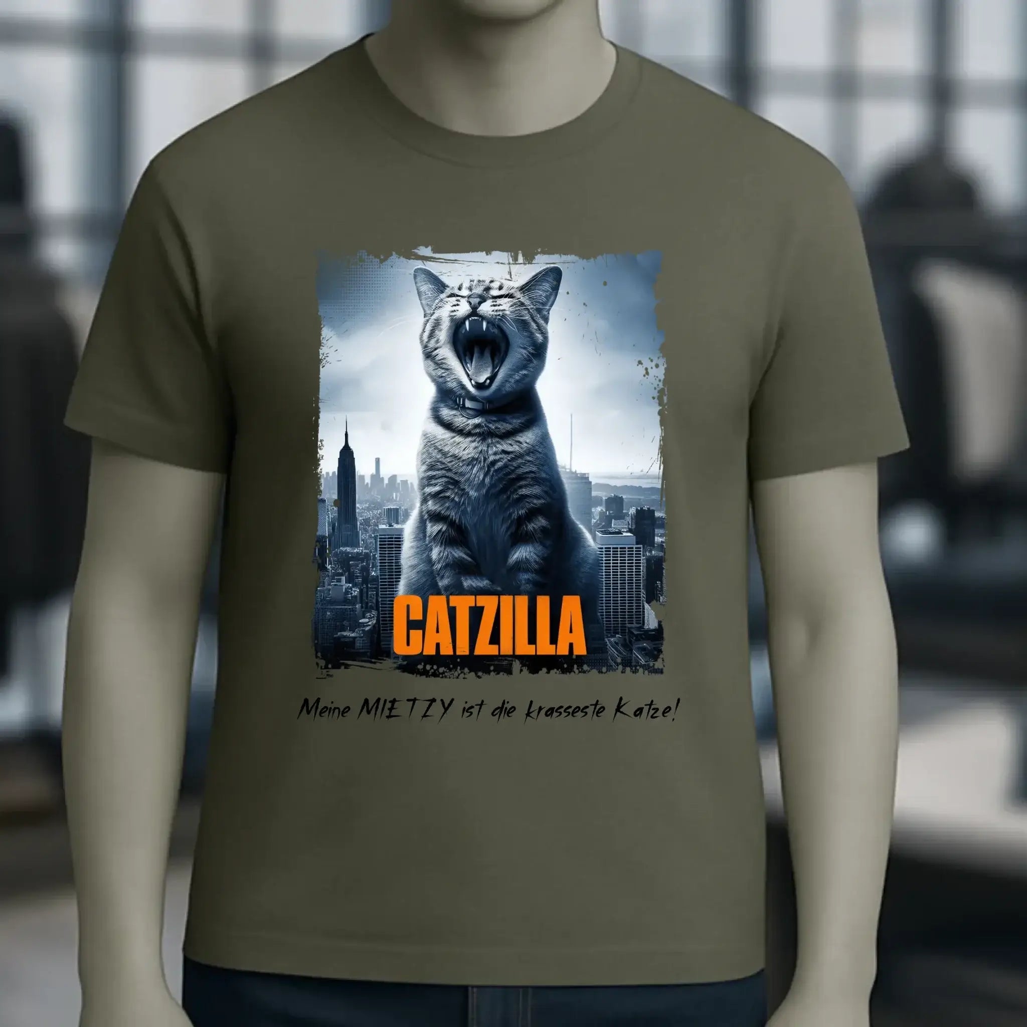 Catzilla • Katze • Unisex Premium T-Shirt XS-5XL aus Bio-Baumwolle für Damen & Herren • Exklusivdesign • personalisiert
