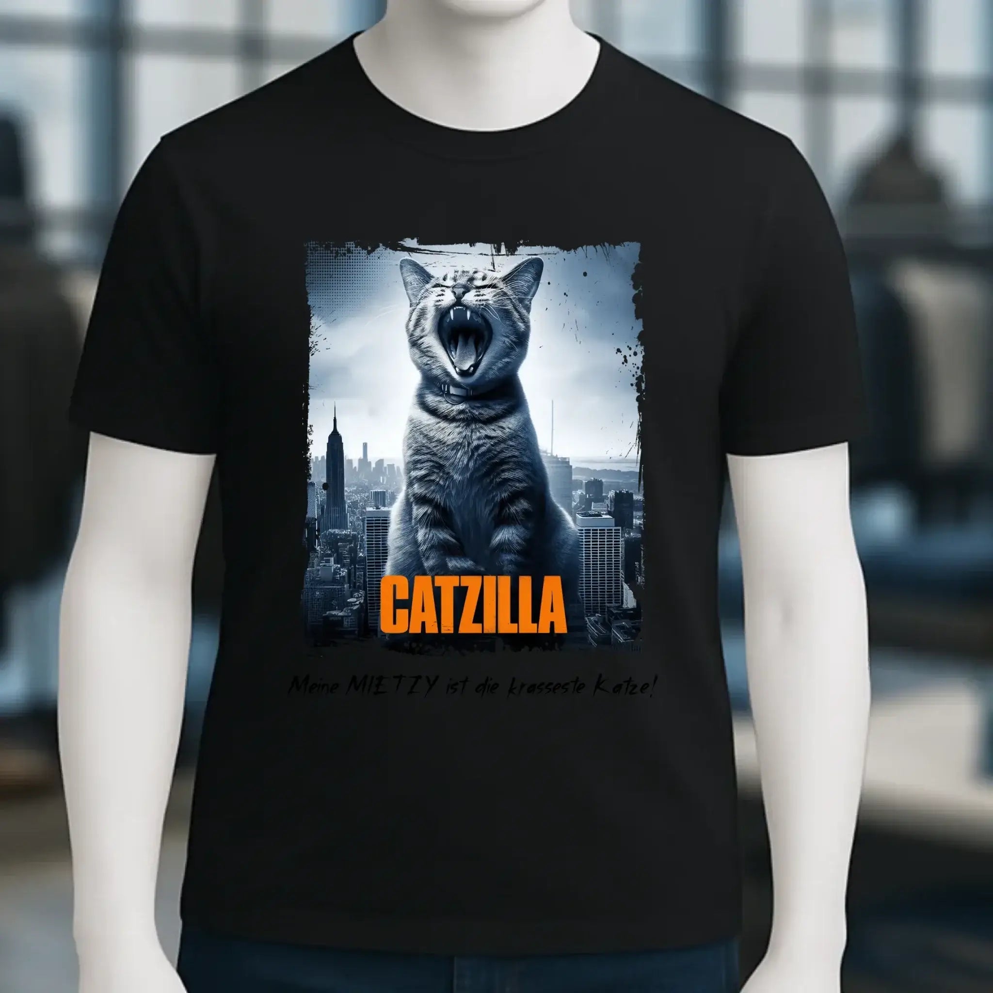 Catzilla • Katze • Unisex Premium T-Shirt XS-5XL aus Bio-Baumwolle für Damen & Herren • Exklusivdesign • personalisiert