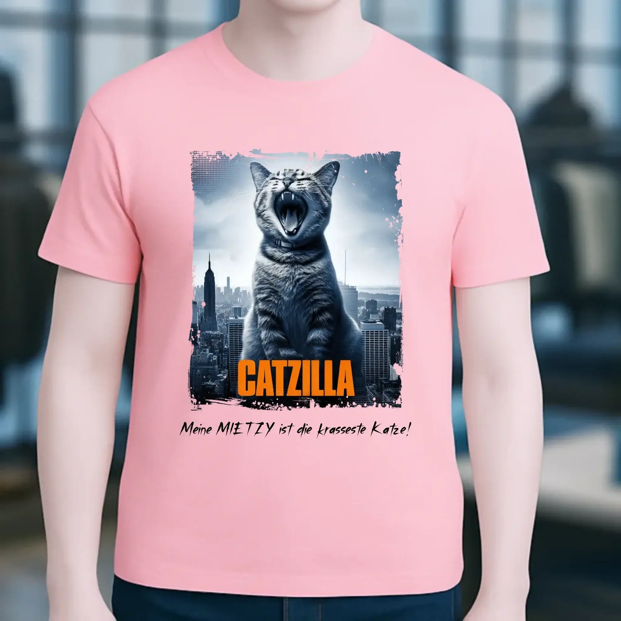 Catzilla • Katze • Unisex Premium T-Shirt XS-5XL aus Bio-Baumwolle für Damen & Herren • Exklusivdesign • personalisiert