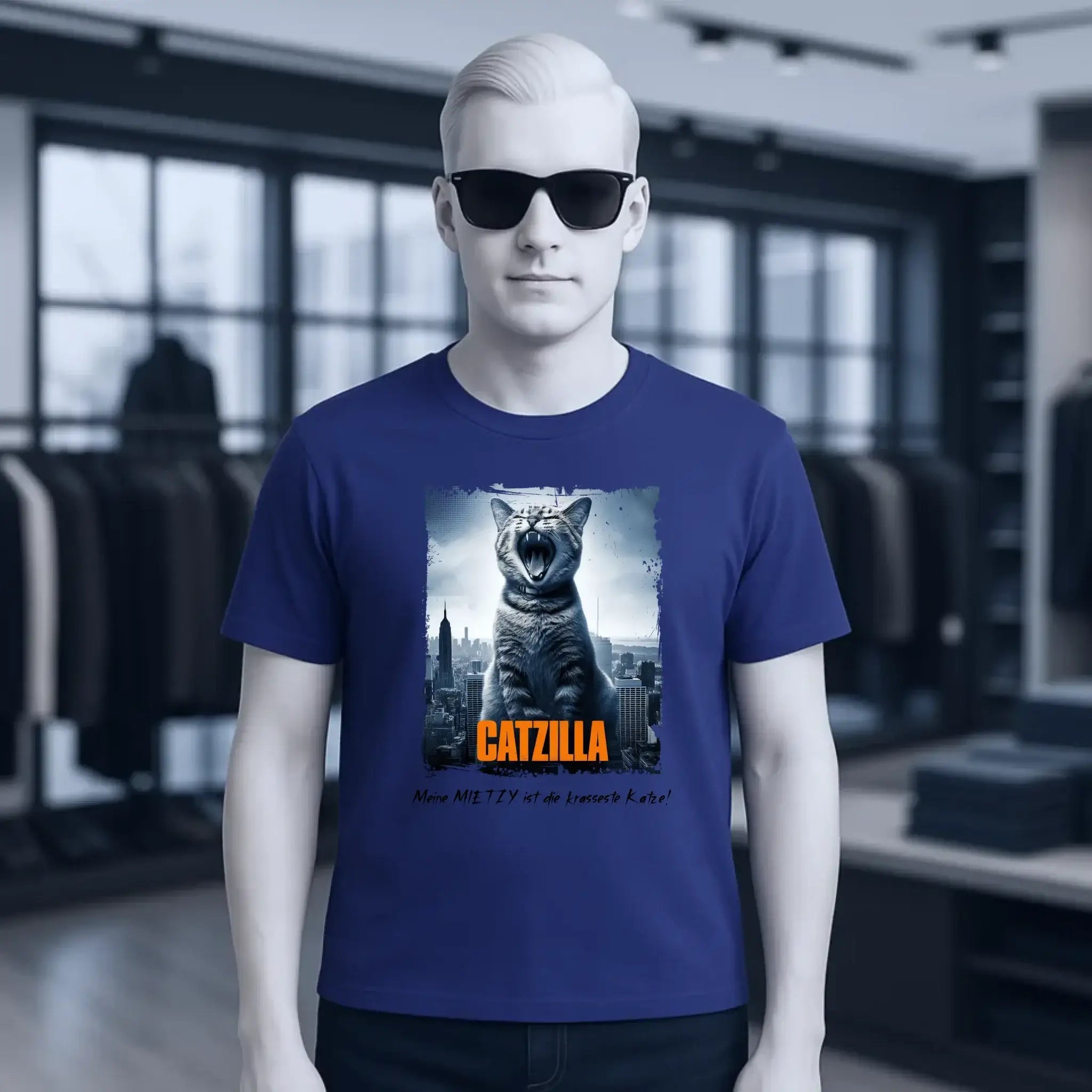 Catzilla • Katze • Unisex Premium T-Shirt XS-5XL aus Bio-Baumwolle für Damen & Herren • Exklusivdesign • personalisiert