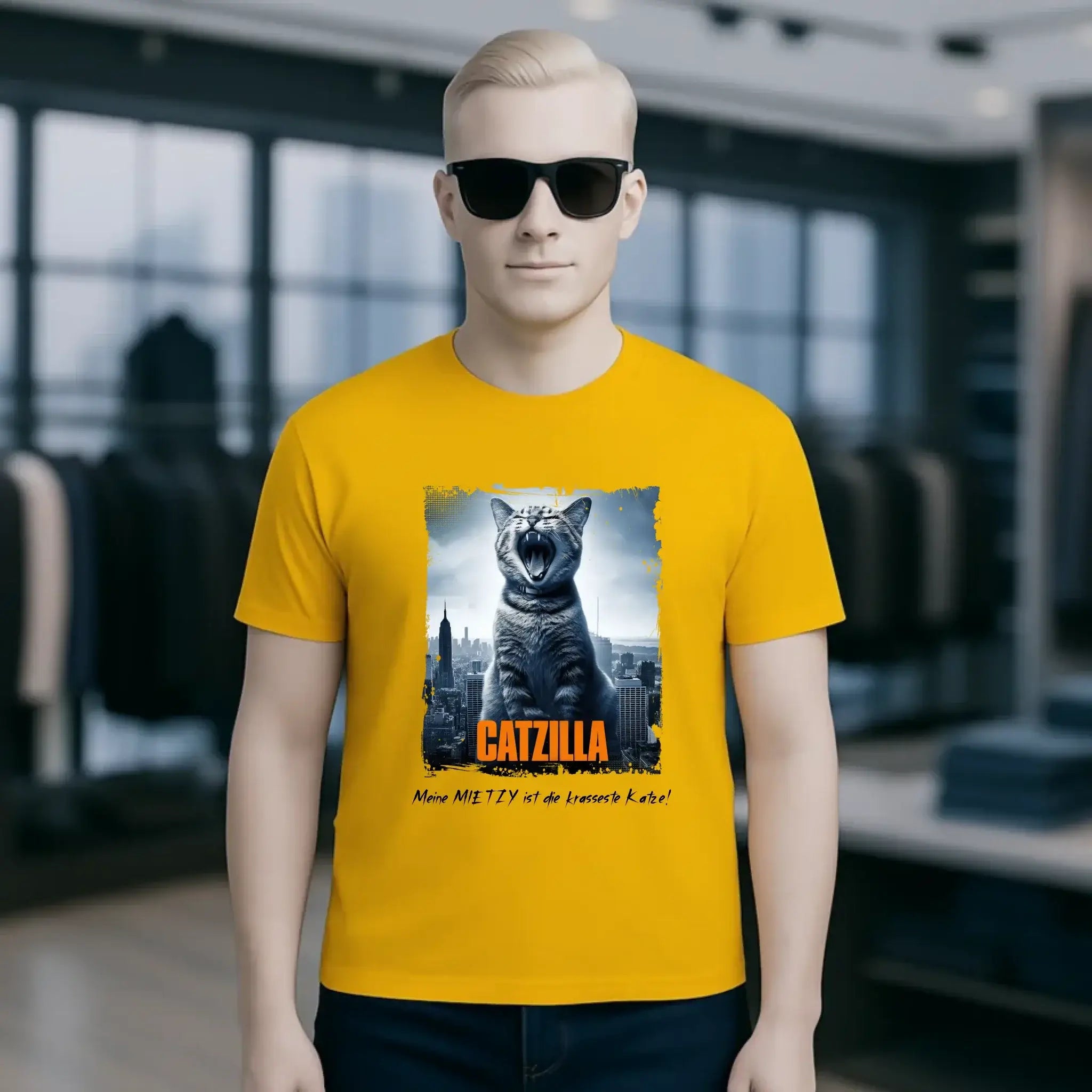 Catzilla • Katze • Unisex Premium T-Shirt XS-5XL aus Bio-Baumwolle für Damen & Herren • Exklusivdesign • personalisiert