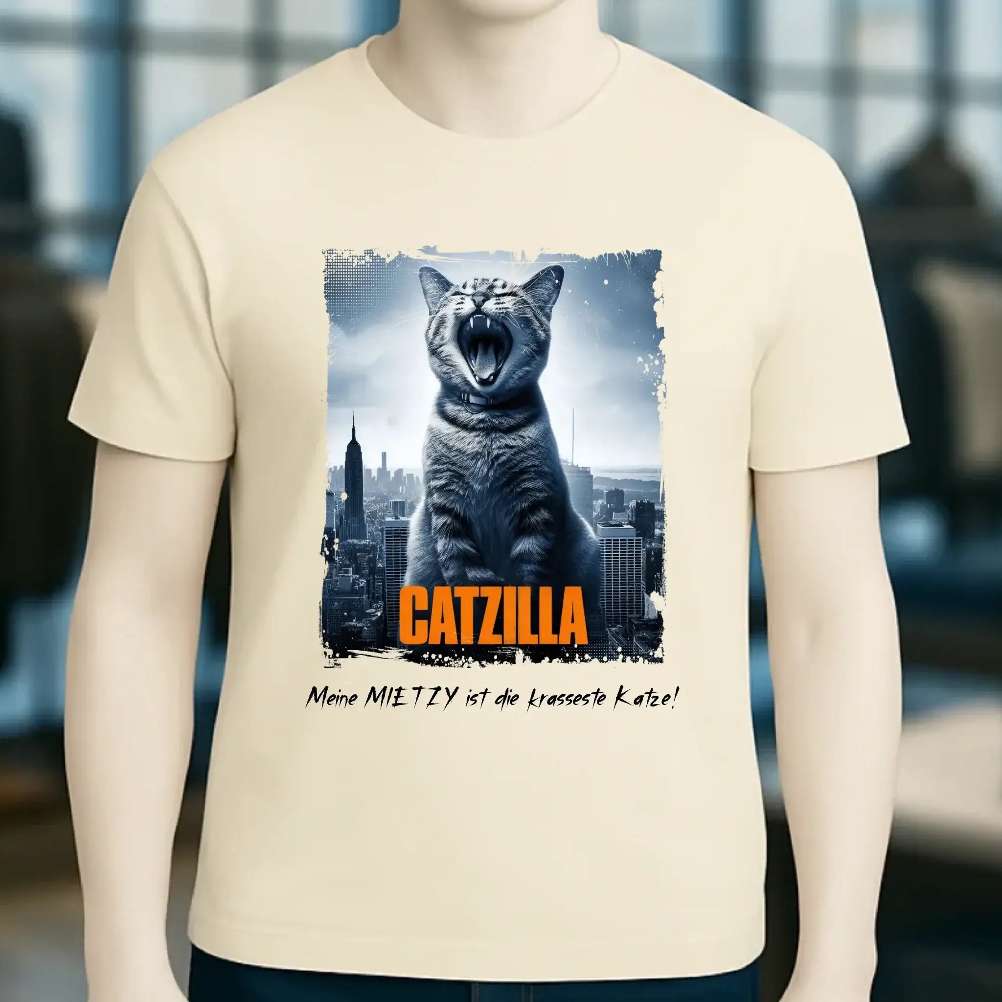 Catzilla • Katze • Unisex Premium T-Shirt XS-5XL aus Bio-Baumwolle für Damen & Herren • Exklusivdesign • personalisiert