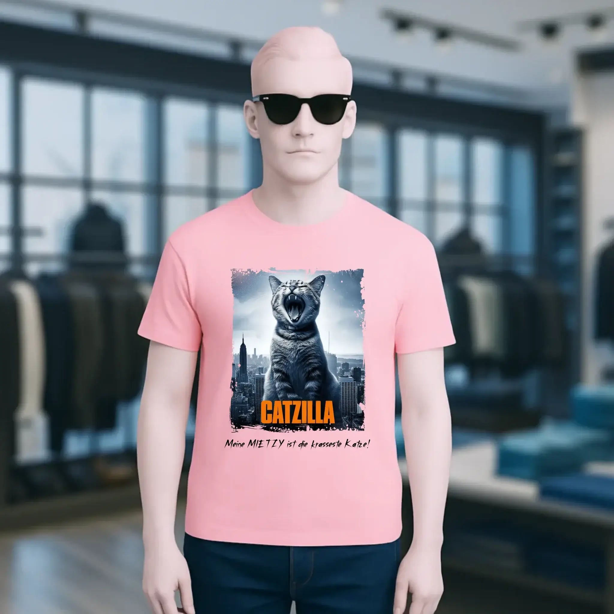 Catzilla • Katze • Unisex Premium T-Shirt XS-5XL aus Bio-Baumwolle für Damen & Herren • Exklusivdesign • personalisiert