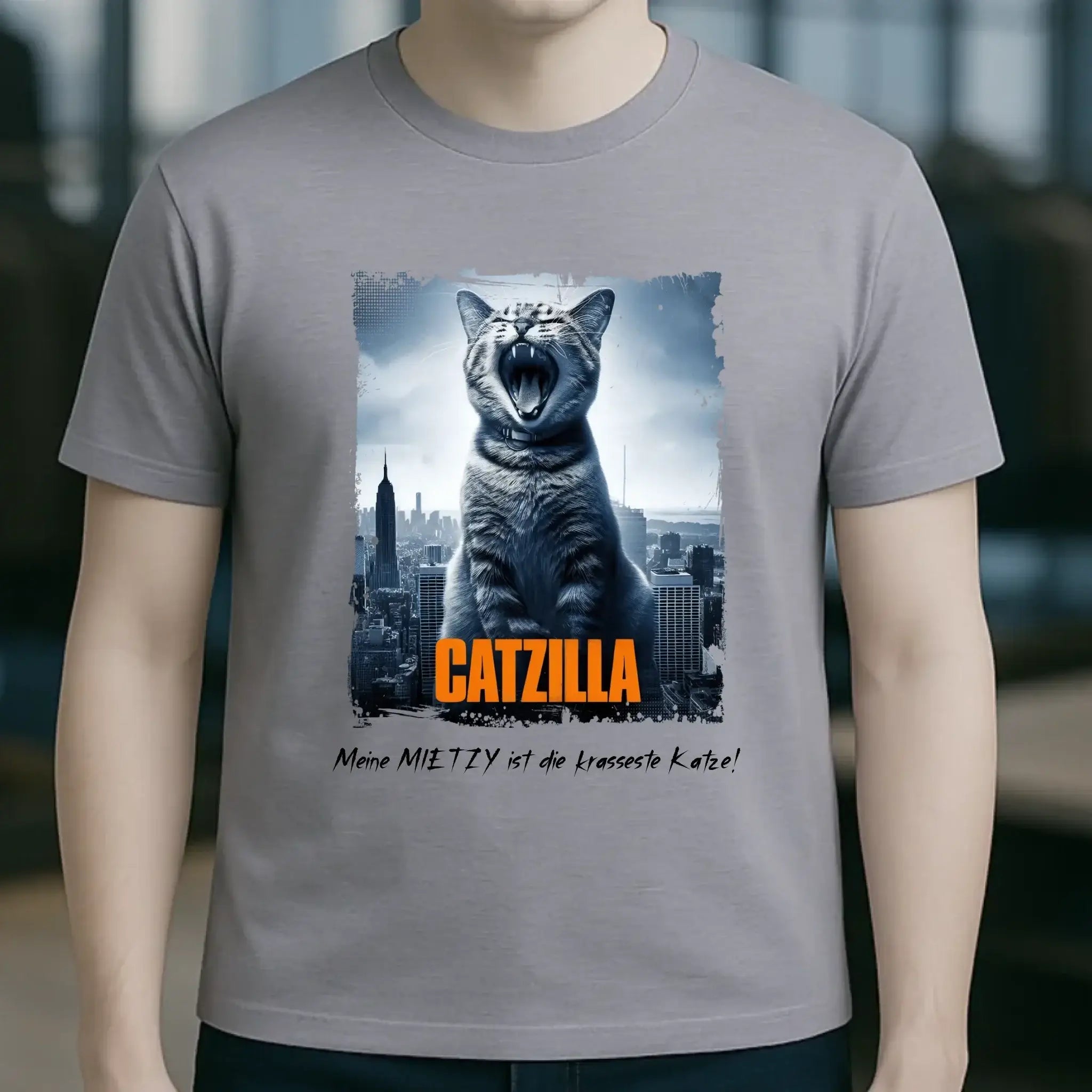 Catzilla • Katze • Unisex Premium T-Shirt XS-5XL aus Bio-Baumwolle für Damen & Herren • Exklusivdesign • personalisiert