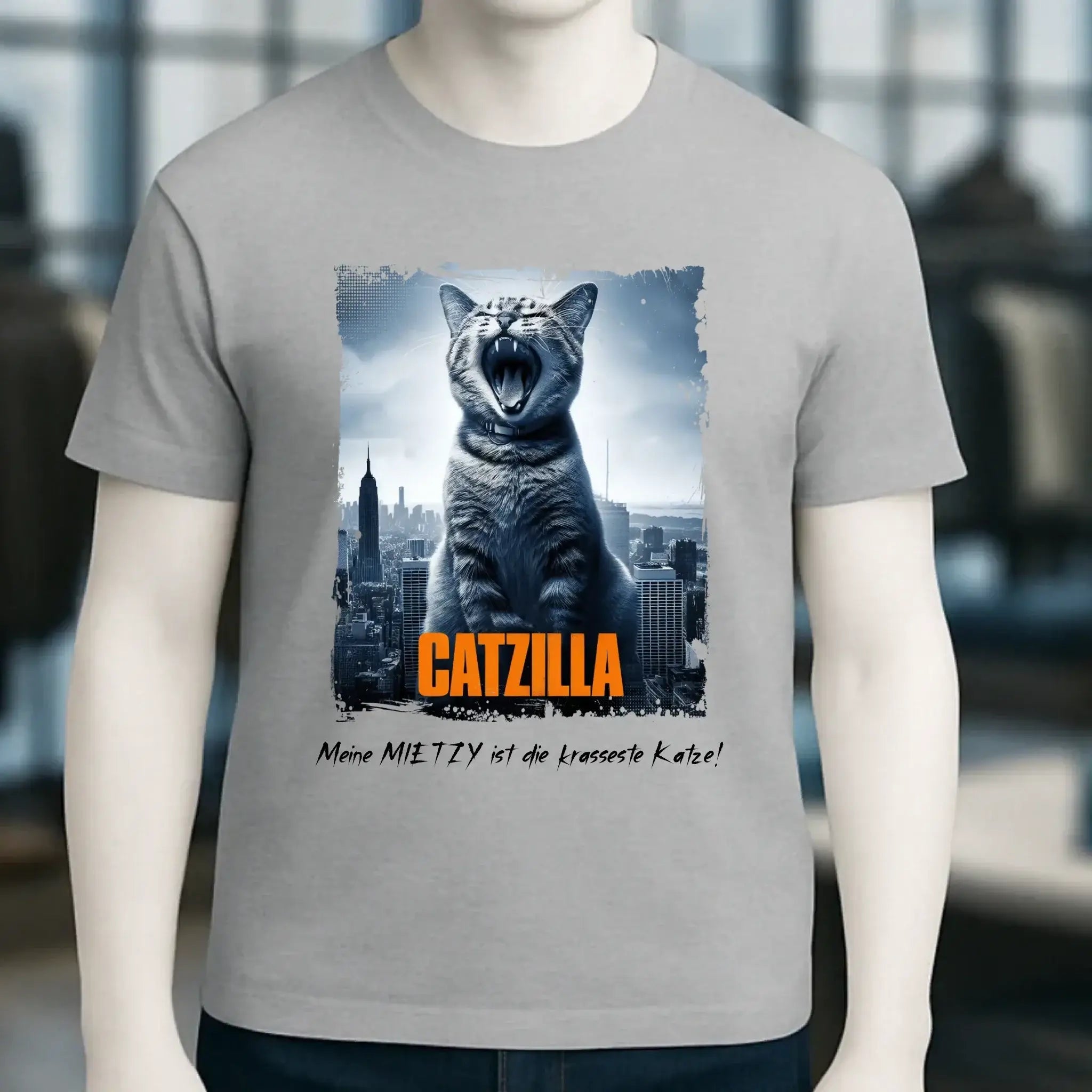 Catzilla • Katze • Unisex Premium T-Shirt XS-5XL aus Bio-Baumwolle für Damen & Herren • Exklusivdesign • personalisiert