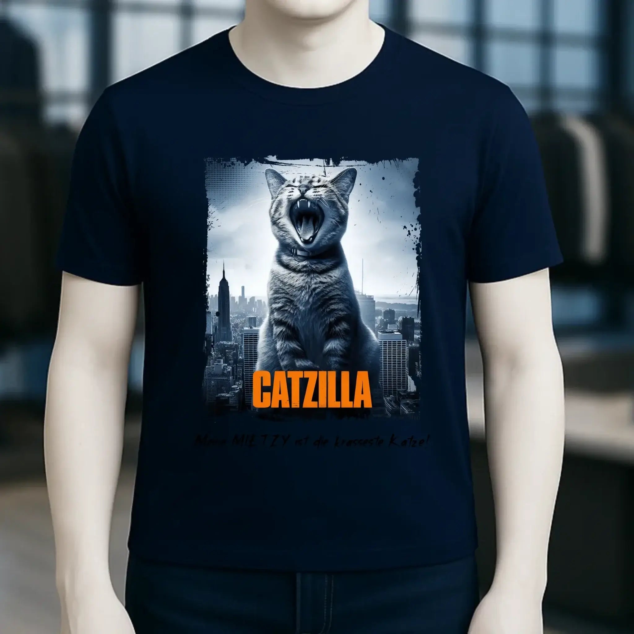 Catzilla • Katze • Unisex Premium T-Shirt XS-5XL aus Bio-Baumwolle für Damen & Herren • Exklusivdesign • personalisiert