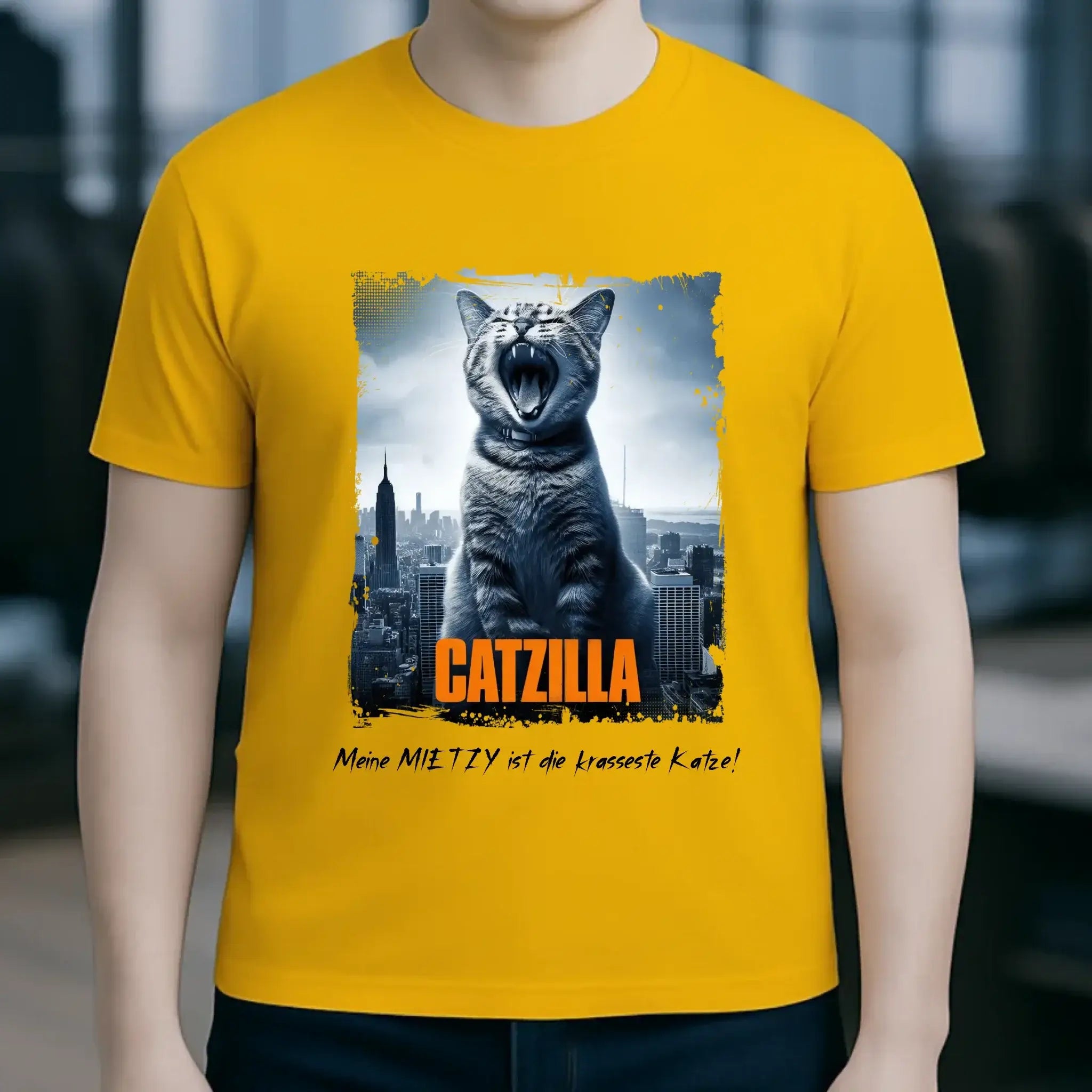Catzilla • Katze • Unisex Premium T-Shirt XS-5XL aus Bio-Baumwolle für Damen & Herren • Exklusivdesign • personalisiert