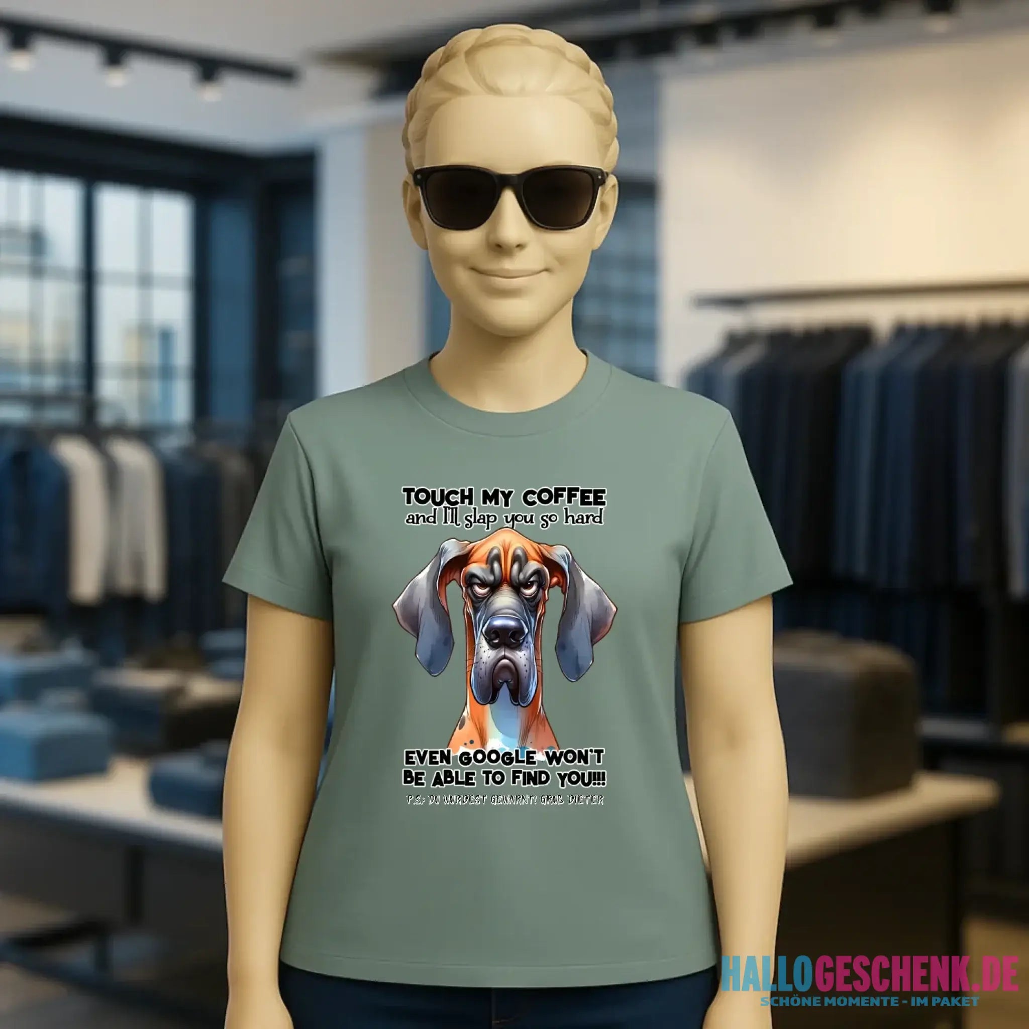 Coffee-Dog • Kaffee • Hund • Ladies Premium T-Shirt XS-2XL aus Bio-Baumwolle für Damen • Exklusivdesign • personalisiert