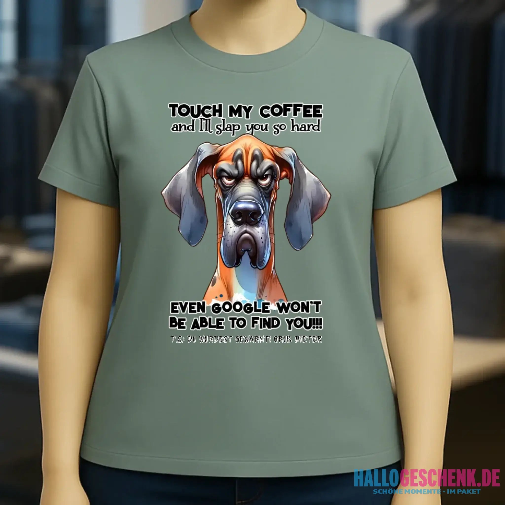 Coffee-Dog • Kaffee • Hund • Ladies Premium T-Shirt XS-2XL aus Bio-Baumwolle für Damen • Exklusivdesign • personalisiert