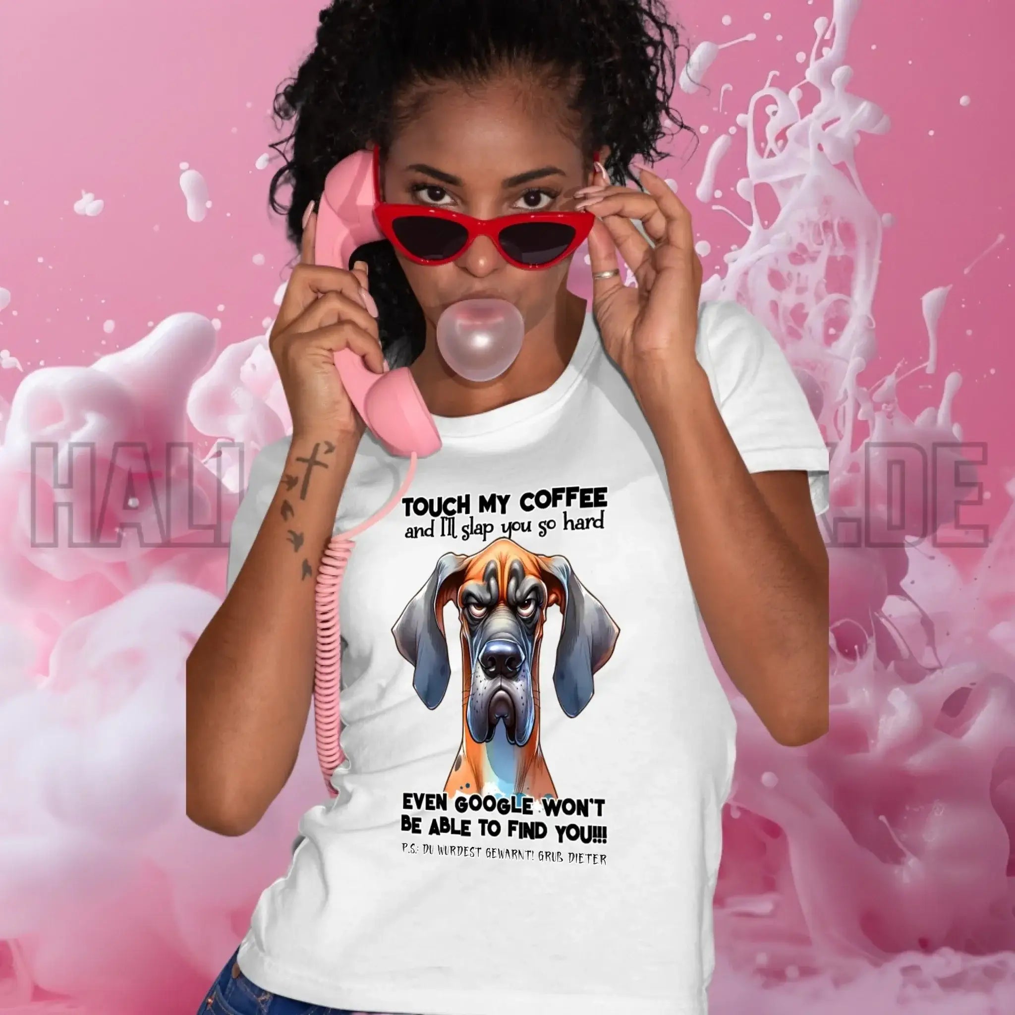 Coffee-Dog • Kaffee • Hund • Ladies Premium T-Shirt XS-2XL aus Bio-Baumwolle für Damen • Exklusivdesign • personalisiert