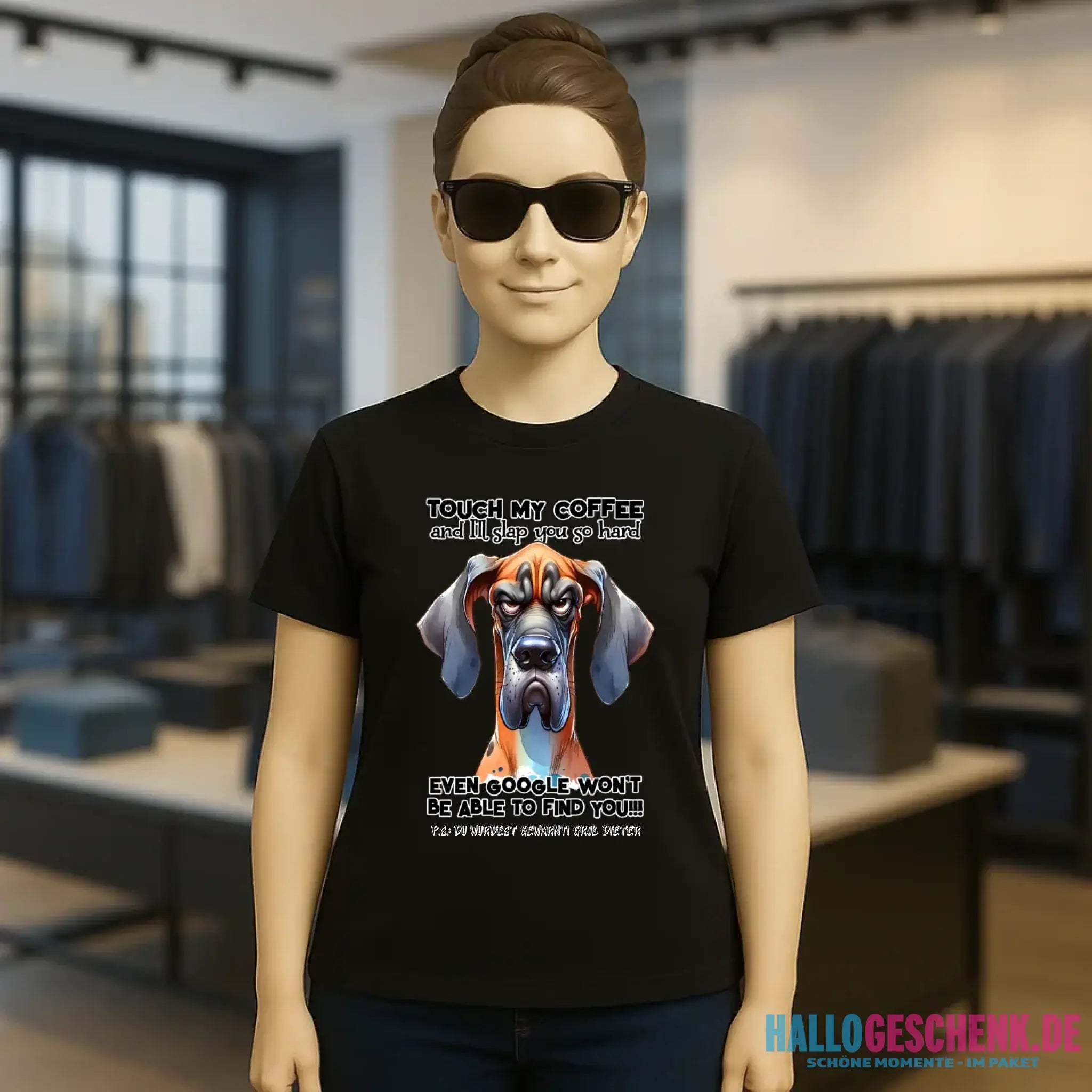 Coffee-Dog • Kaffee • Hund • Ladies Premium T-Shirt XS-2XL aus Bio-Baumwolle für Damen • Exklusivdesign • personalisiert