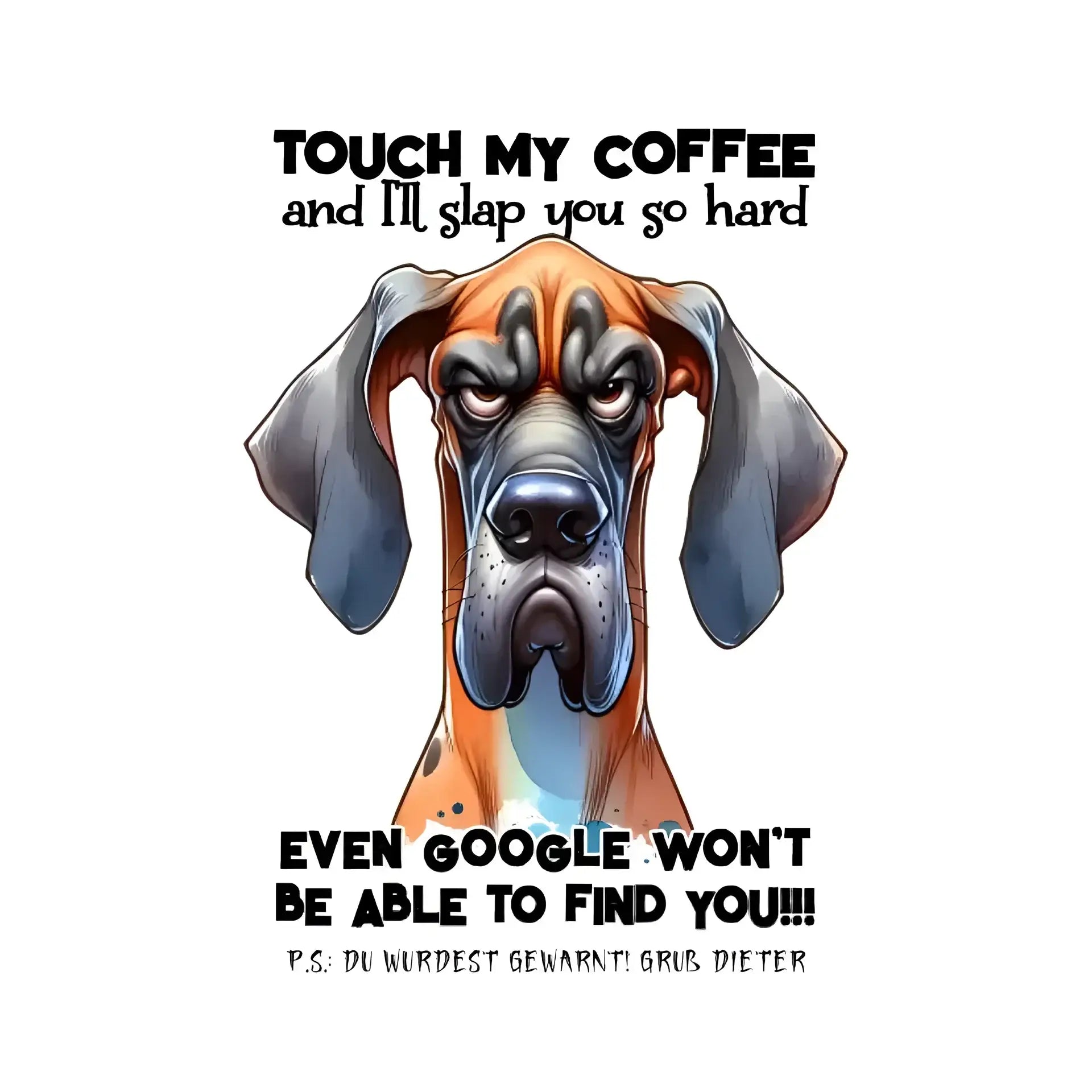 Coffee-Dog • Kaffee • Hund • STICKER 20x20 cm (Aufkleber) - White / OneSize / ausgestanzter Sticker 20x20 cm