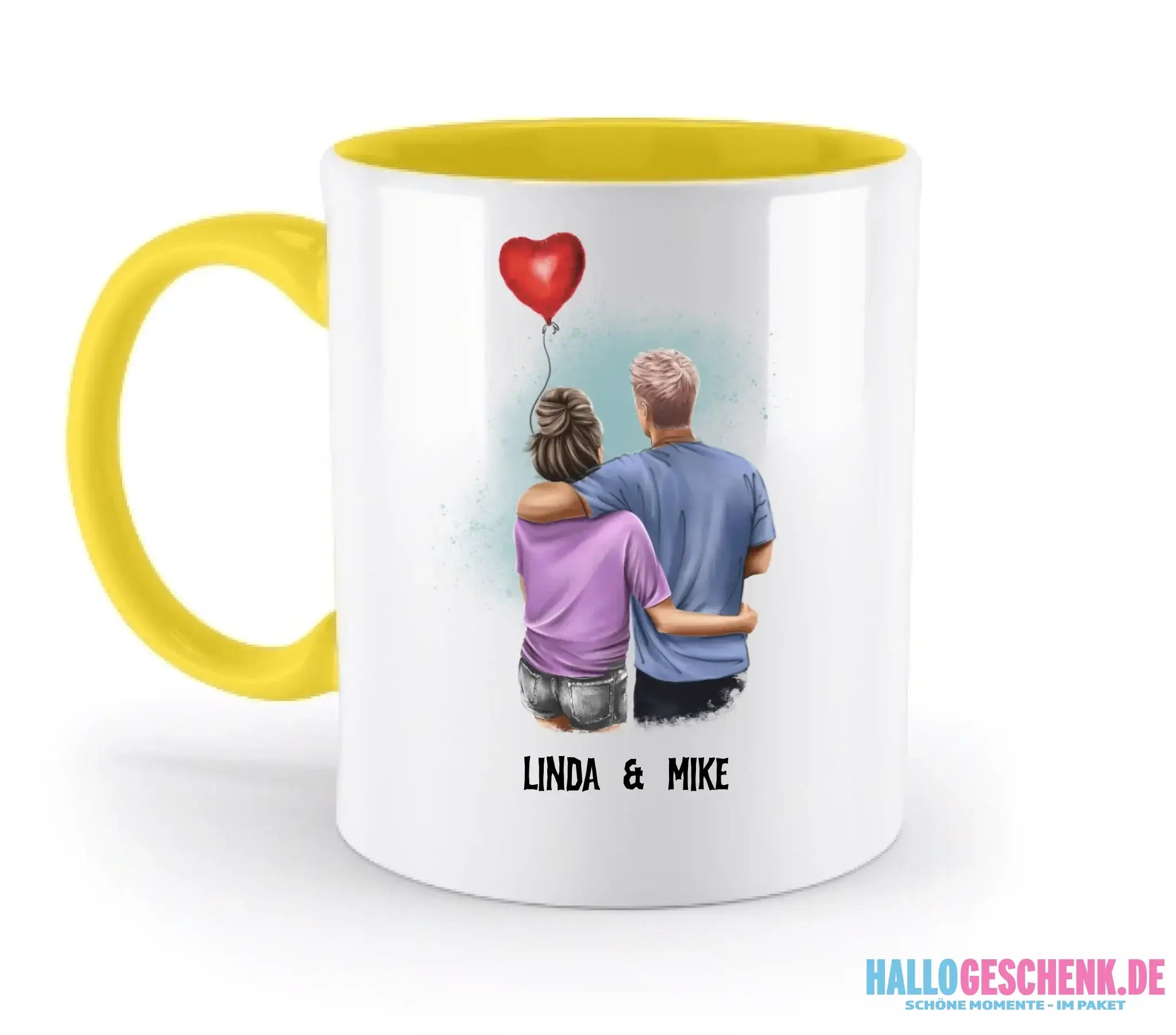 Couple Creator Ballon Love • Liebe • Beziehung • Paar Designer • zweifarbige Tasse • Exklusivdesign • personalisiert