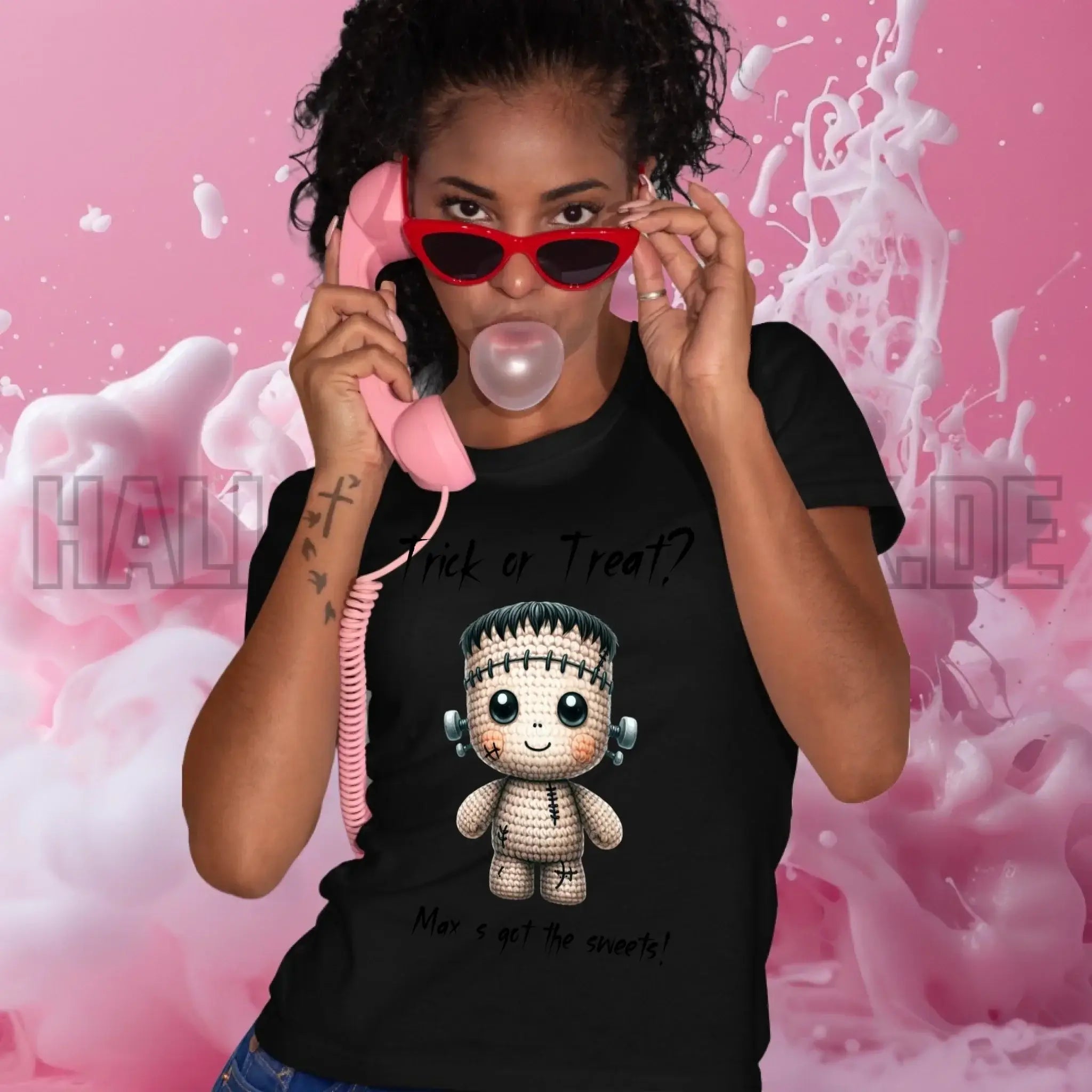 Cute Halloween • Wähle aus 20 Designs + Text • Ladies Premium T-Shirt XS-2XL aus Bio-Baumwolle für Damen • Exklusivdesign • personalisiert