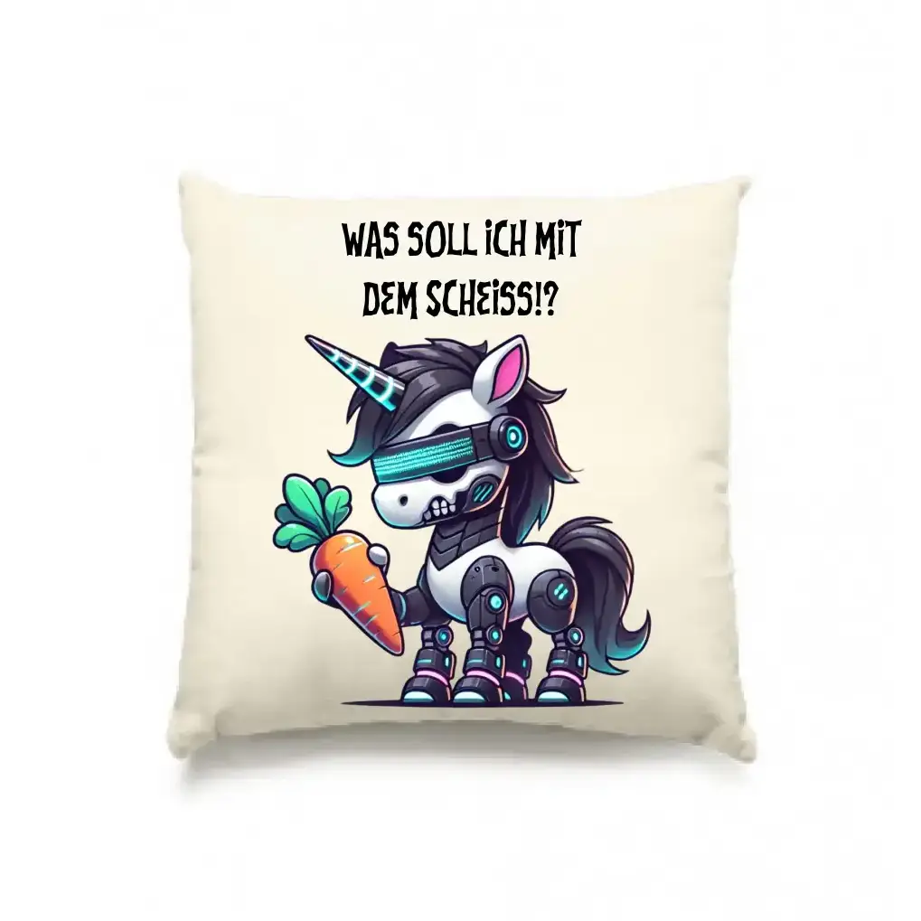CYBER EINHORN + Text • Halloween • Kissen 40x40 cm • personalisiert