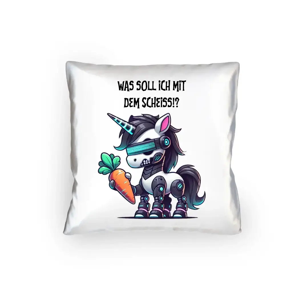 CYBER EINHORN + Text • Halloween • Kissen 40x40 cm • personalisiert