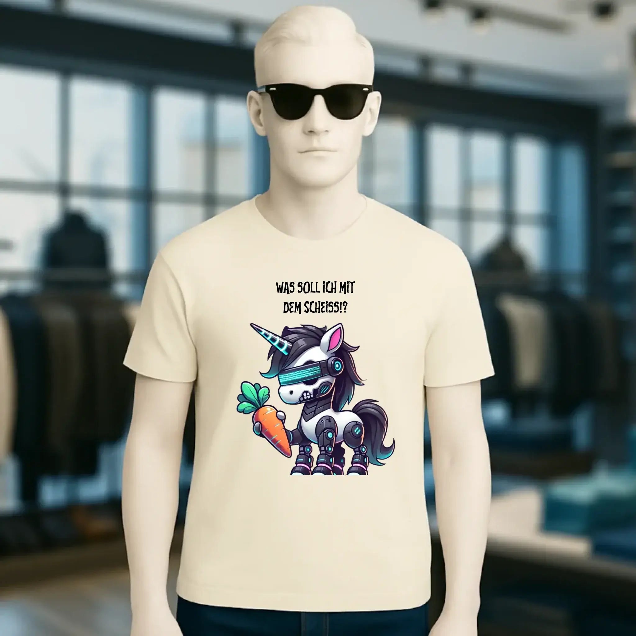 CYBER EINHORN + Text • Halloween • Unisex Premium T-Shirt XS-5XL aus Bio-Baumwolle für Damen & Herren • Exklusivdesign • personalisiert